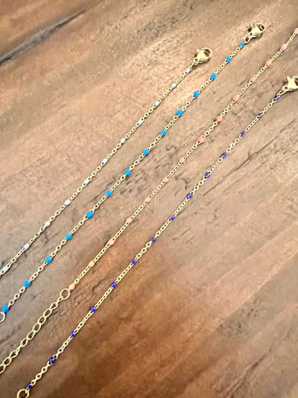 gold chain beaded bracelet sold by bubs & sass