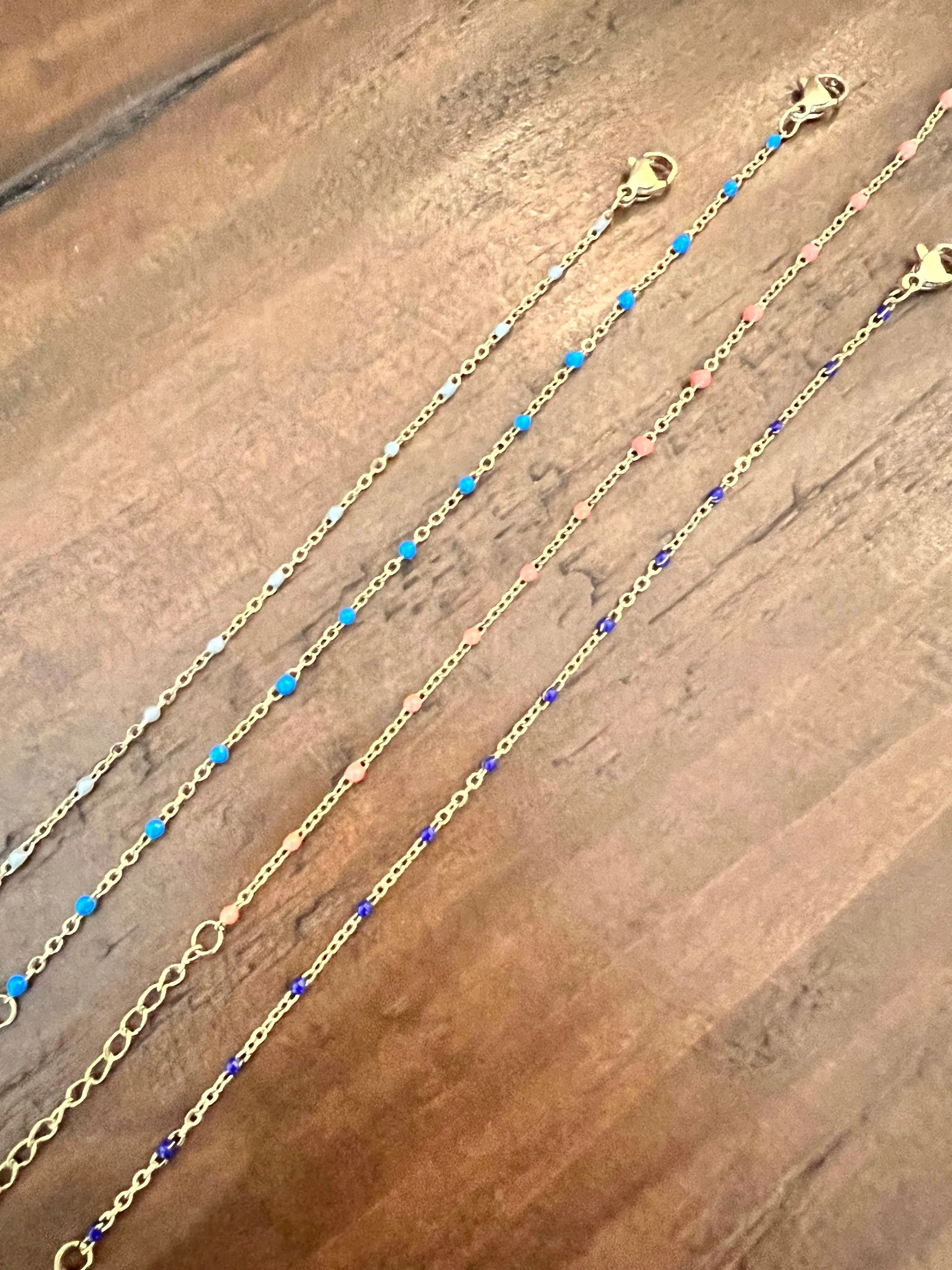 gold chain beaded bracelet sold by bubs & sass