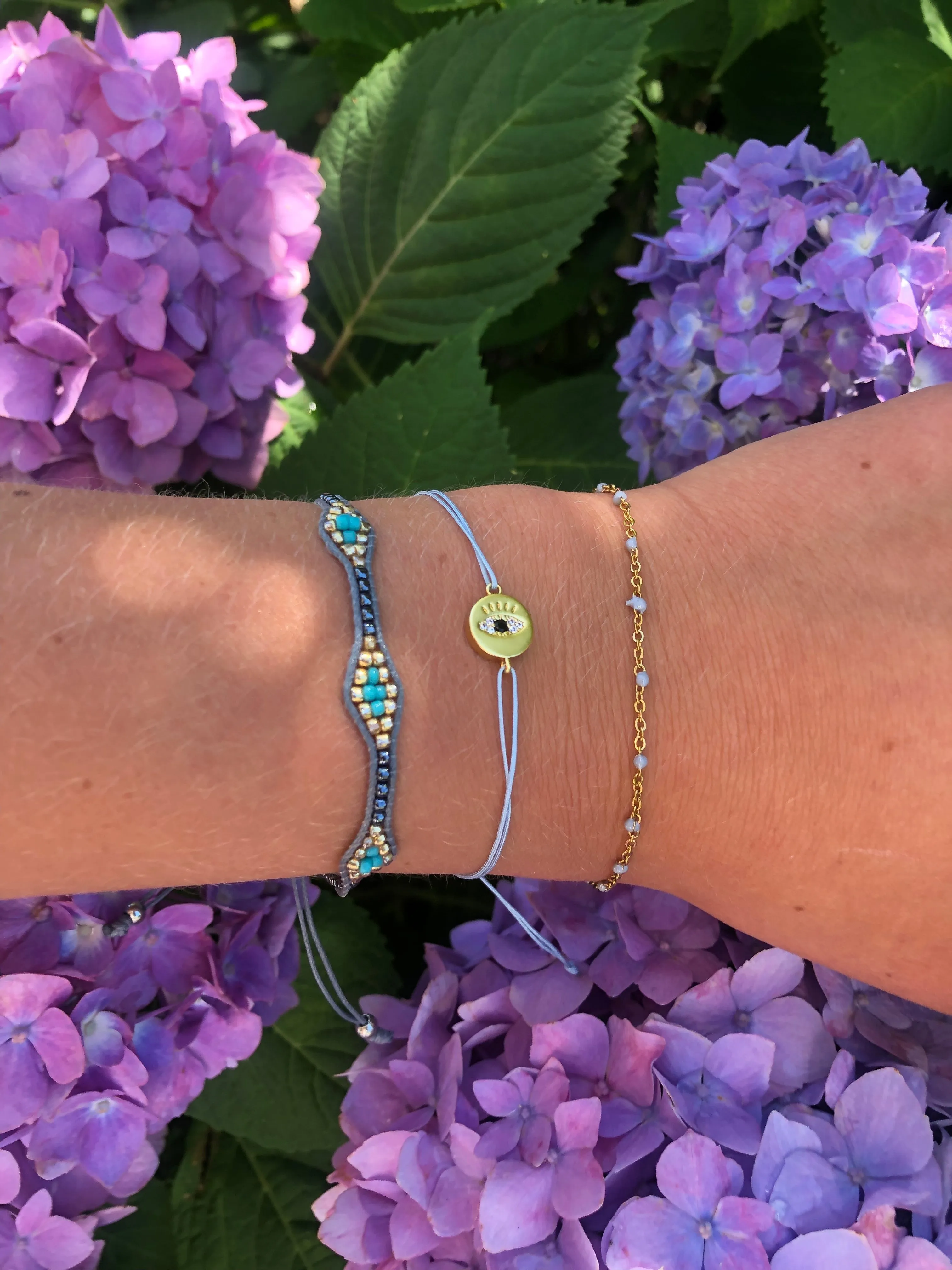 gold chain beaded bracelet sold by bubs & sass product image thumbnail 4