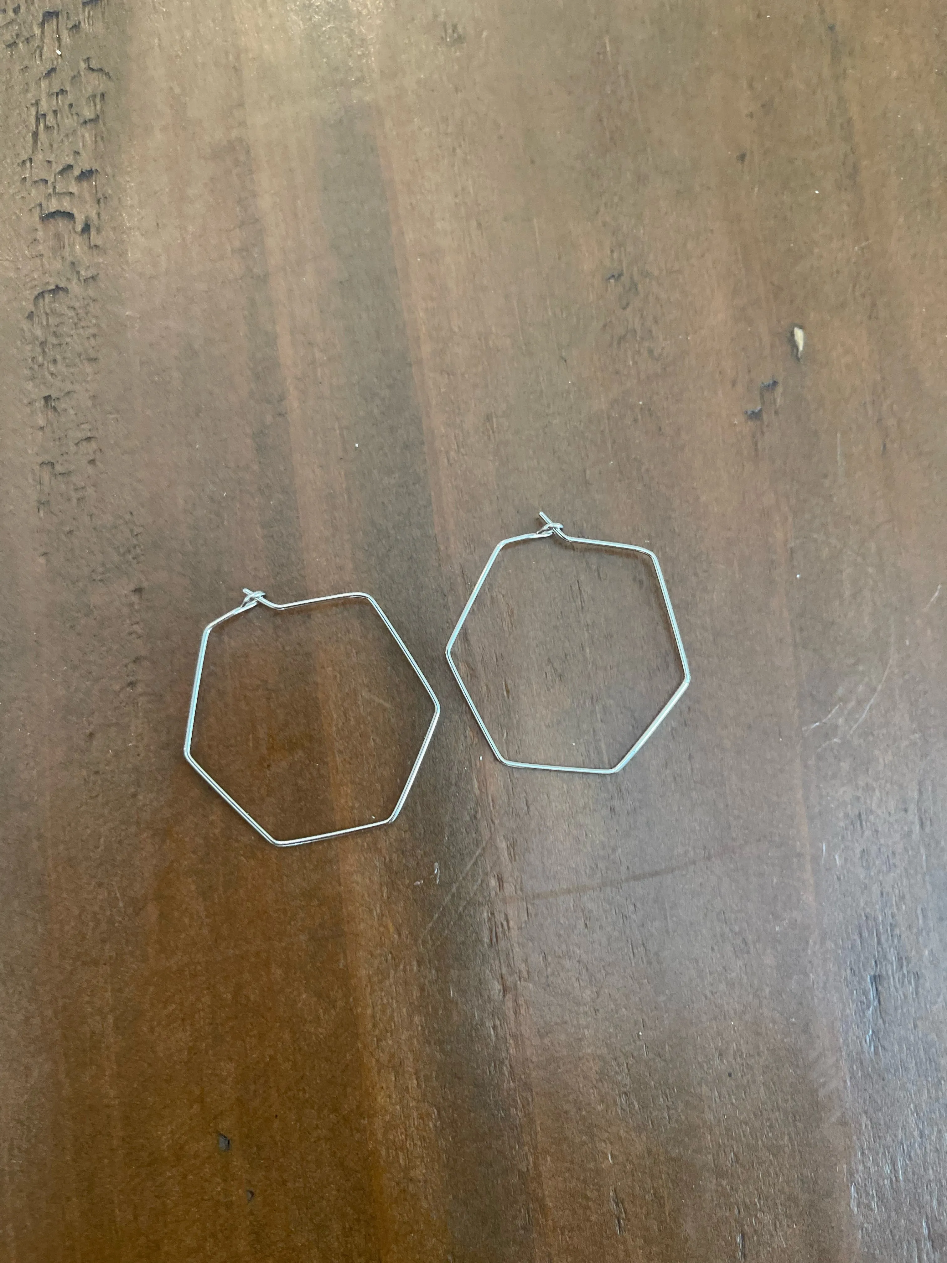 hexagon hoop earrings sold by bubs & sass