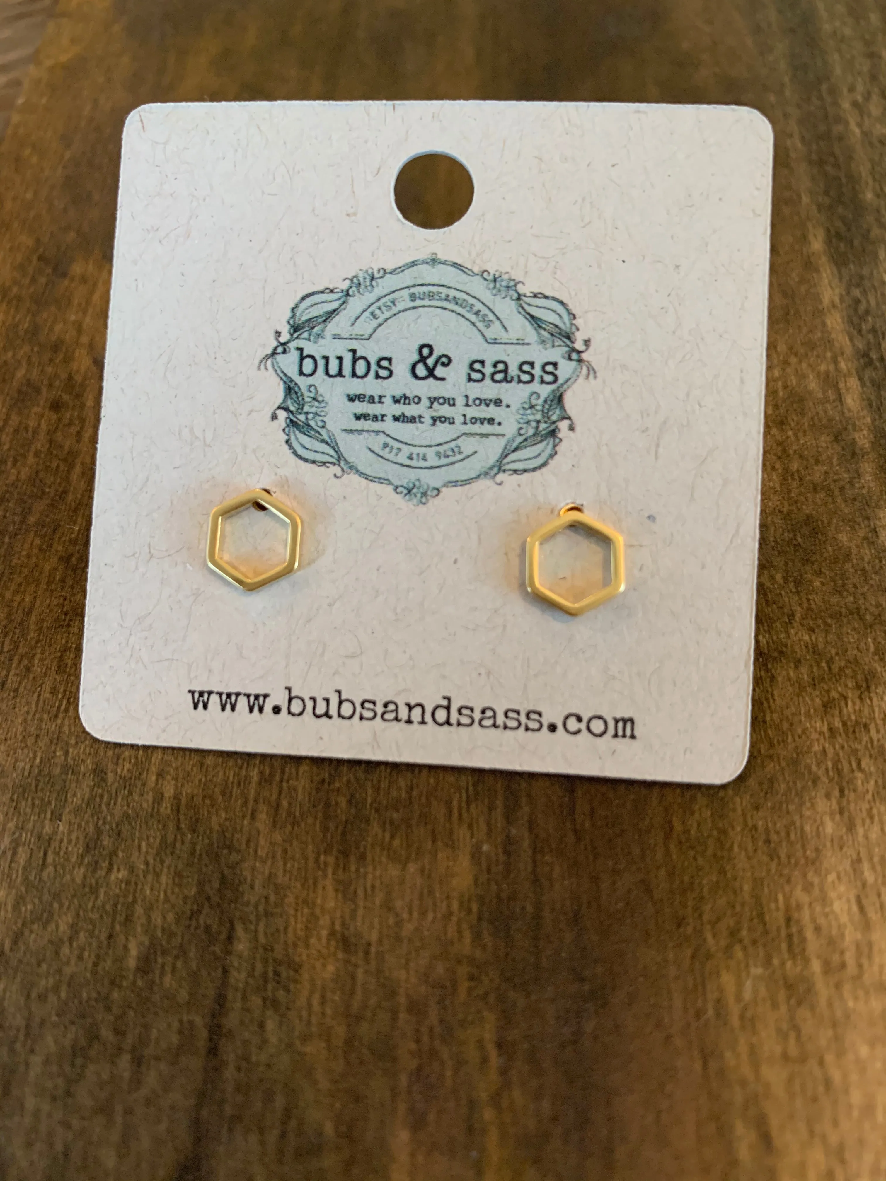 tiny geometric stud earrings sold by bubs & sass product image thumbnail 5