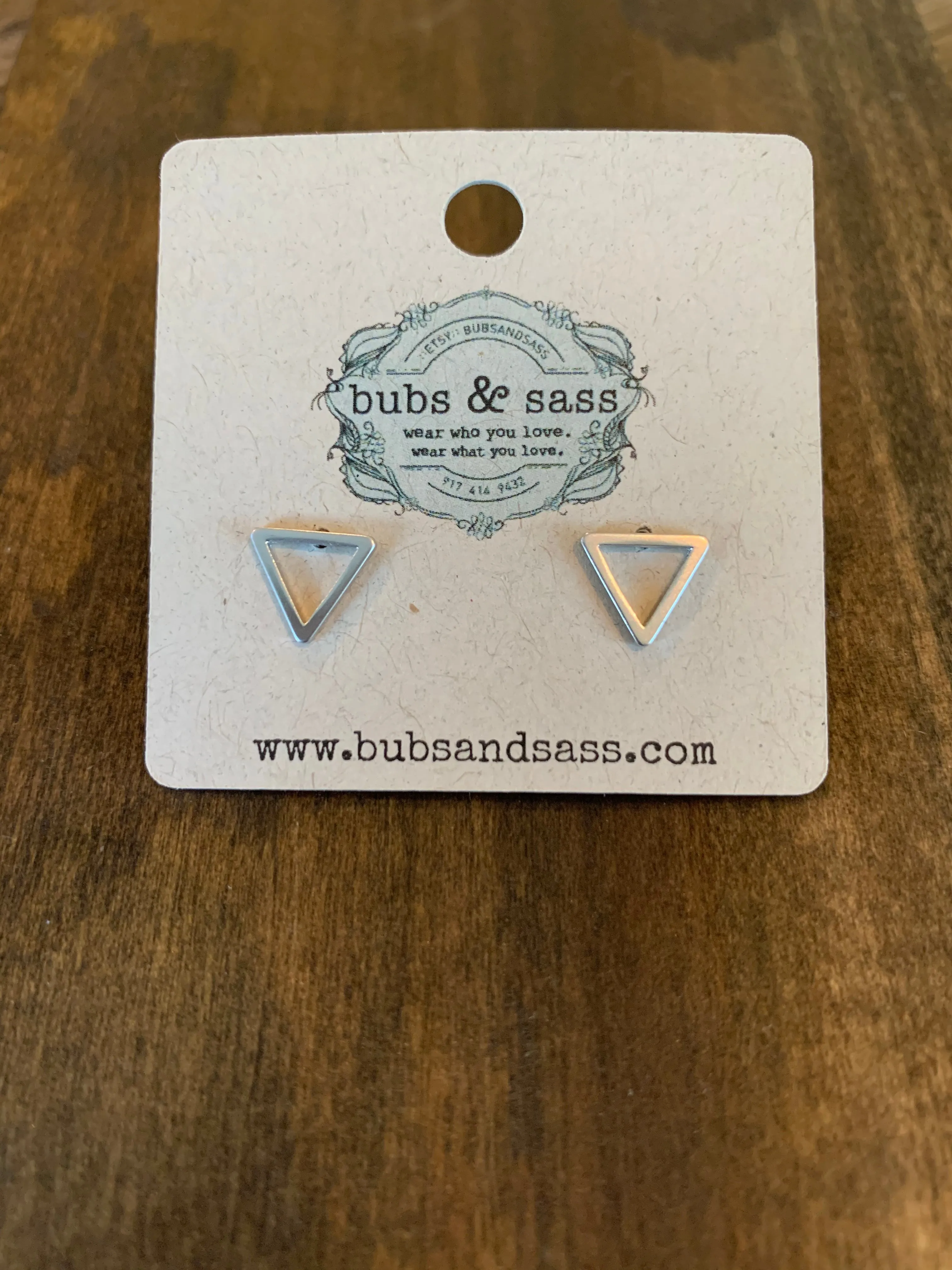 tiny geometric stud earrings sold by bubs & sass product image thumbnail 3
