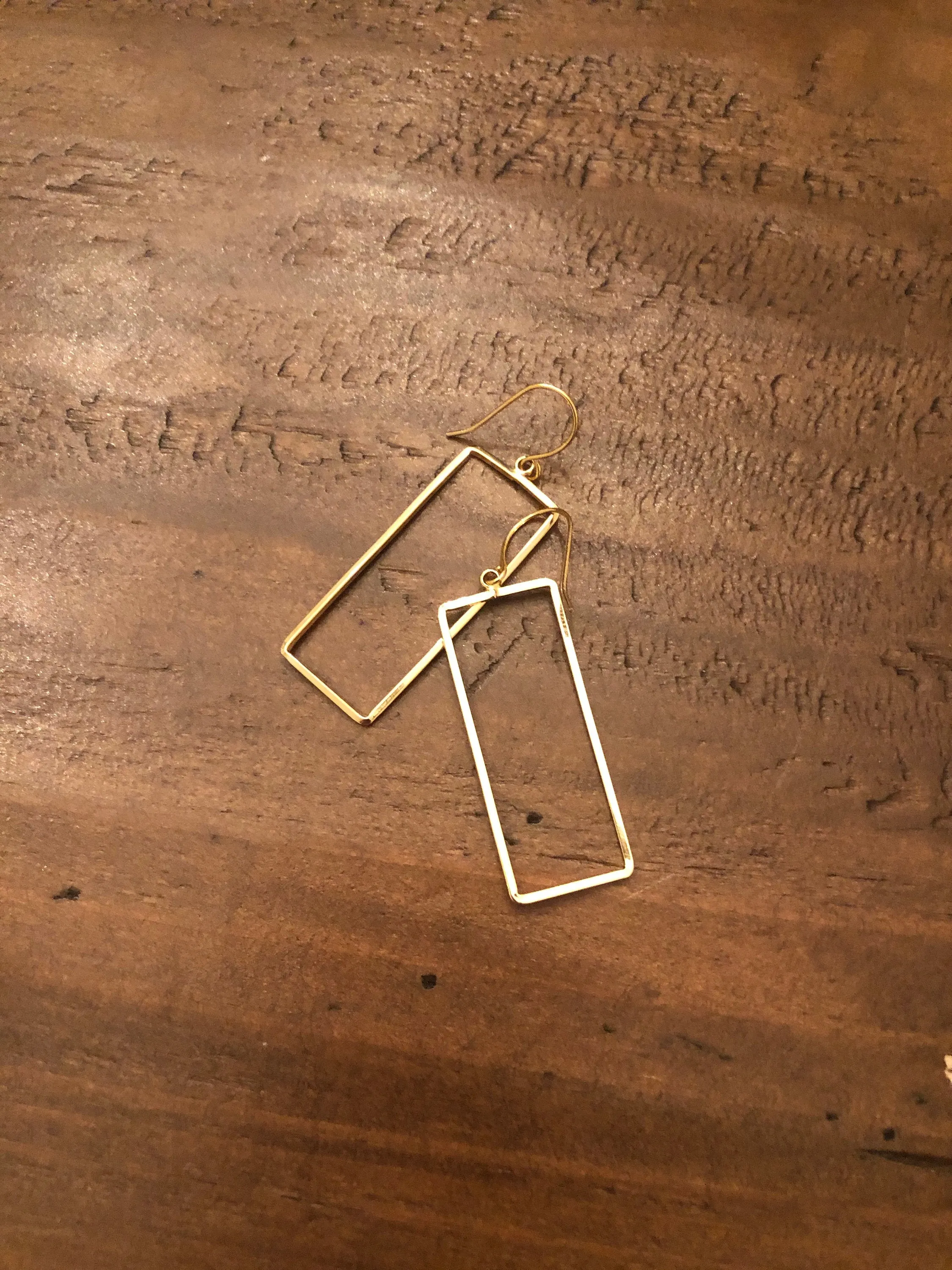 rectangle geometric hoops earrings sold by bubs & sass