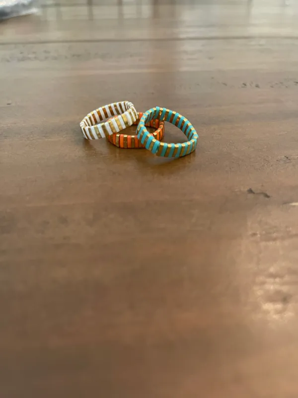 boho tile adjustable ring sold by bubs & sass