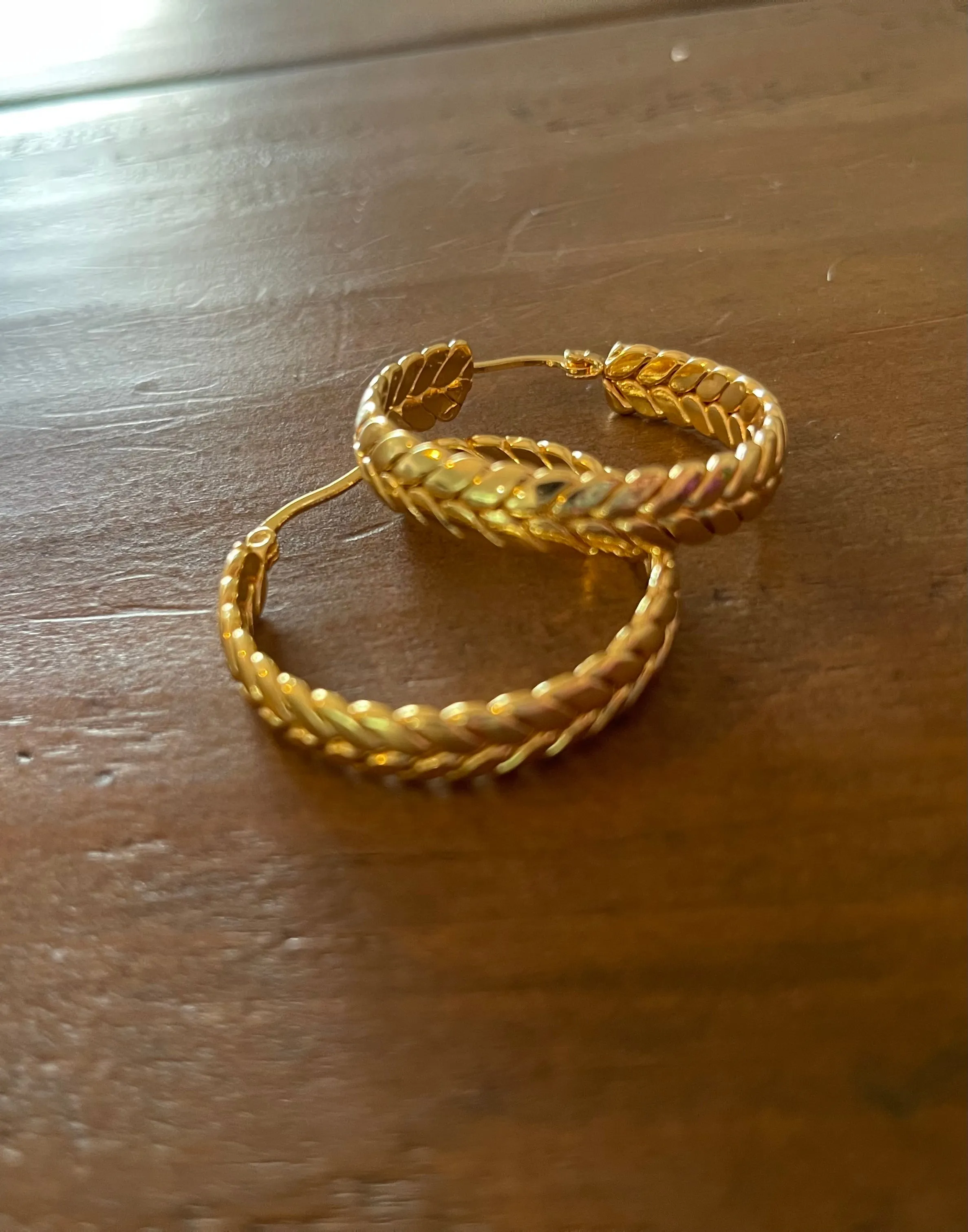 wheat hoop earrings sold by bubs & sass