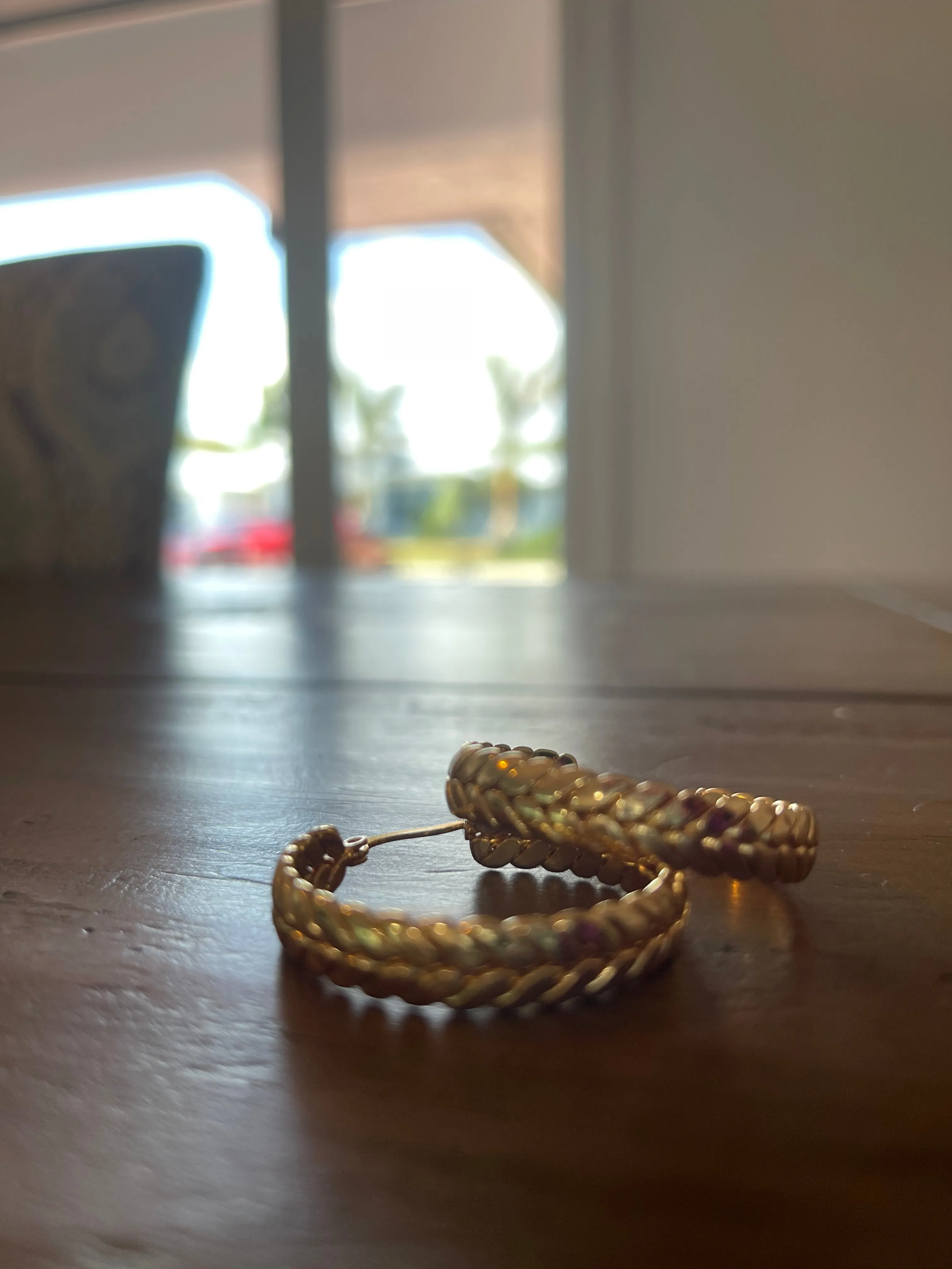 wheat hoop earrings sold by bubs & sass product image thumbnail 3