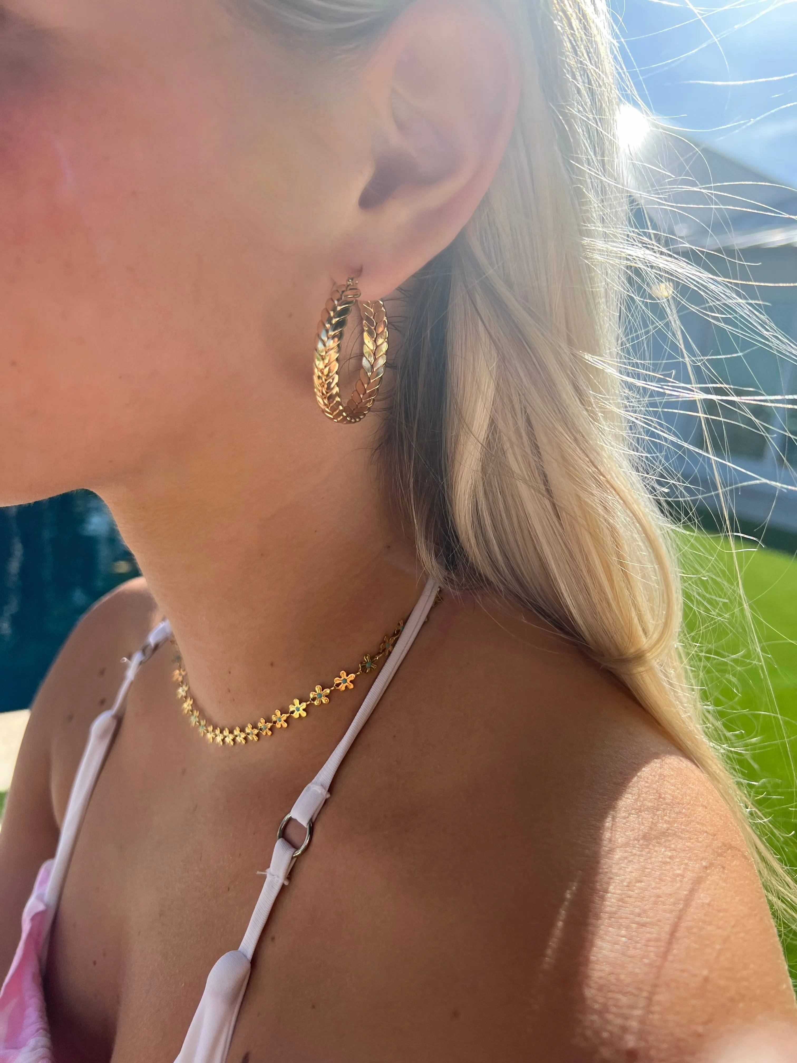 wheat hoop earrings sold by bubs & sass product image thumbnail 4