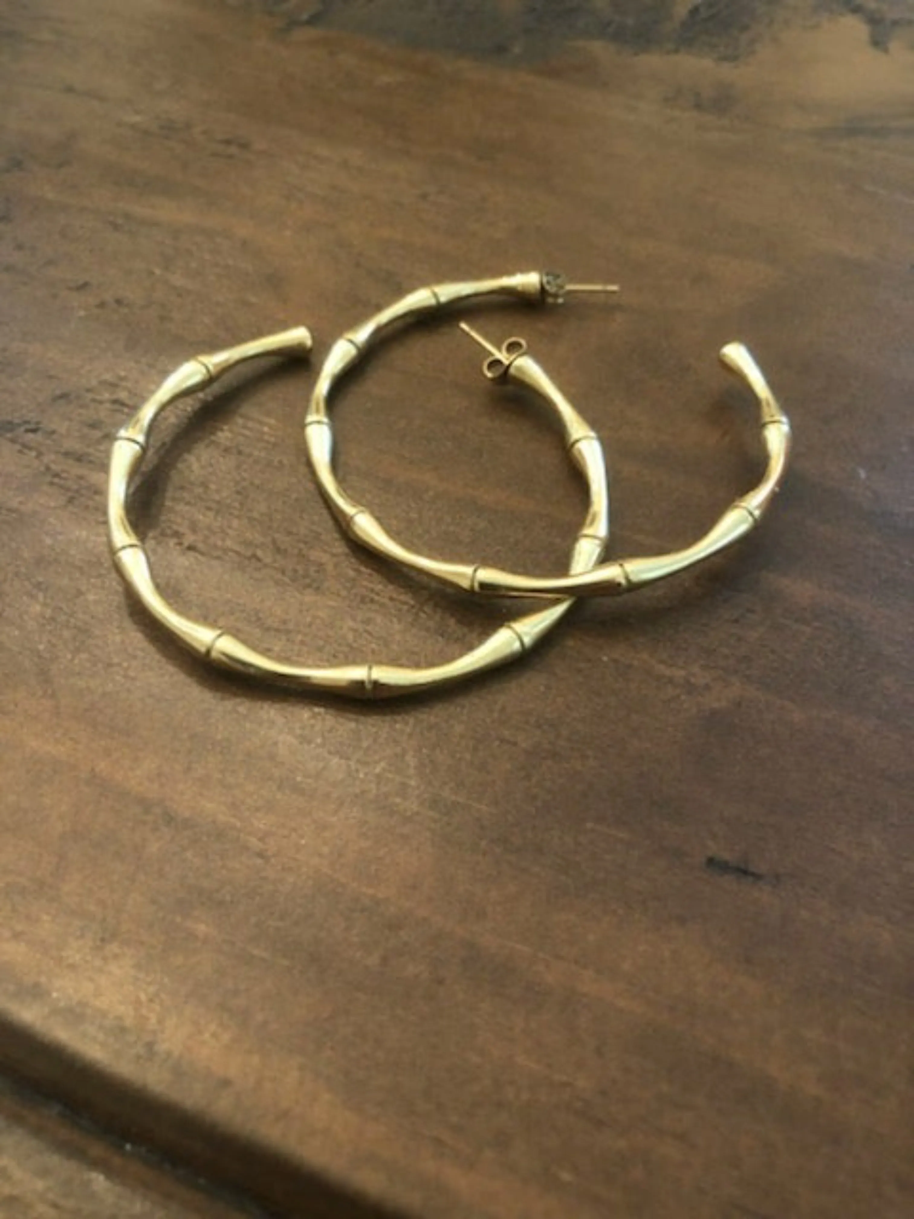 big bamboo hoop earrings sold by bubs & sass