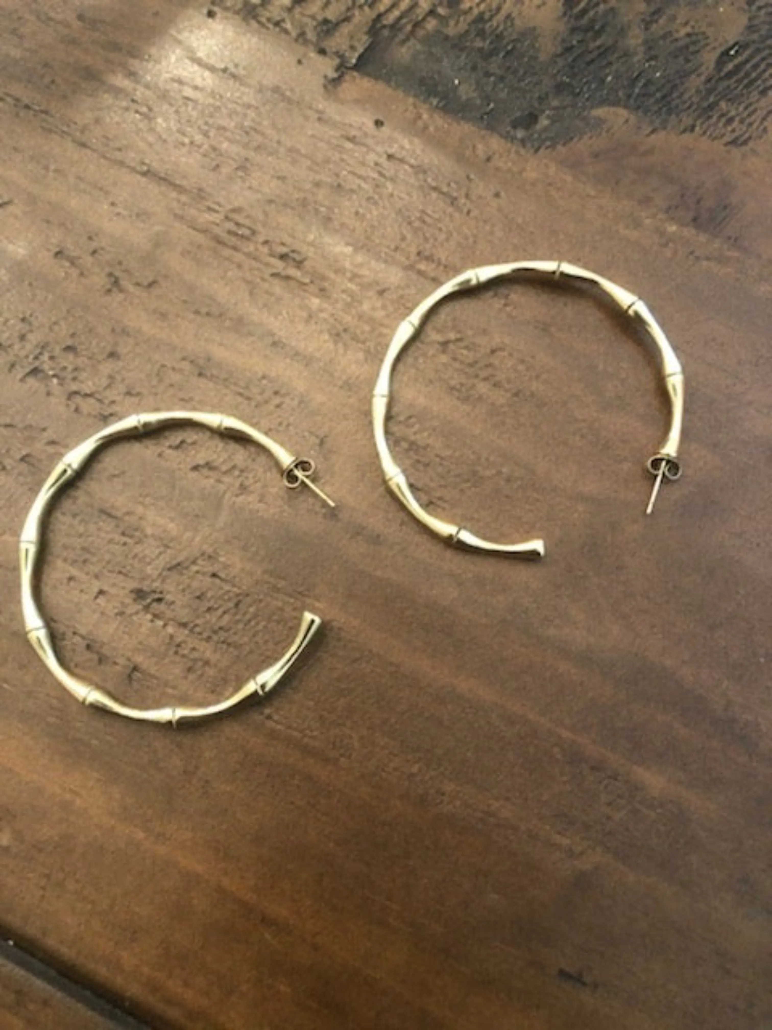 big bamboo hoop earrings sold by bubs & sass product image thumbnail 4