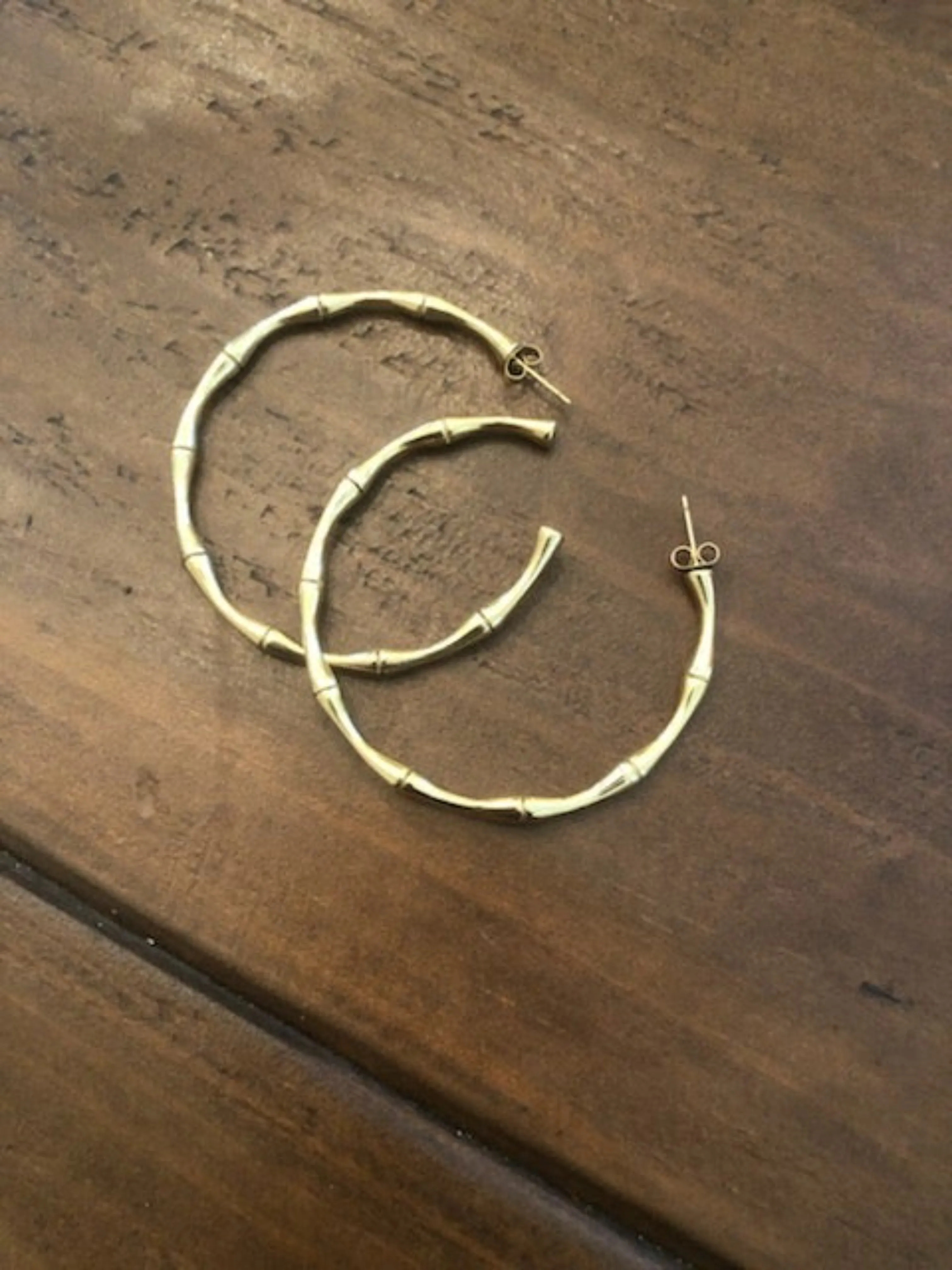 big bamboo hoop earrings sold by bubs & sass product image thumbnail 3