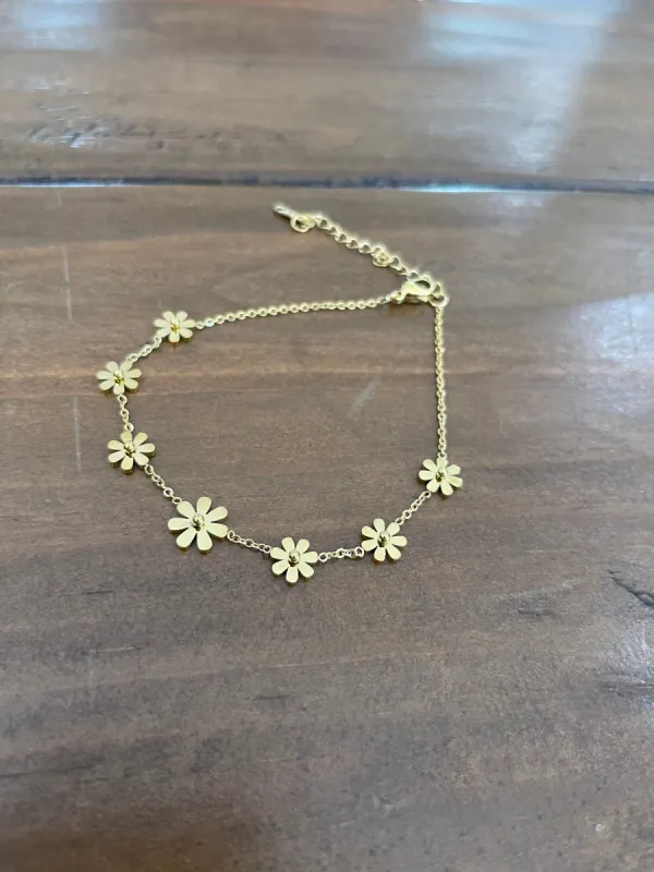 waterproof daisy anklet sold by bubs & sass