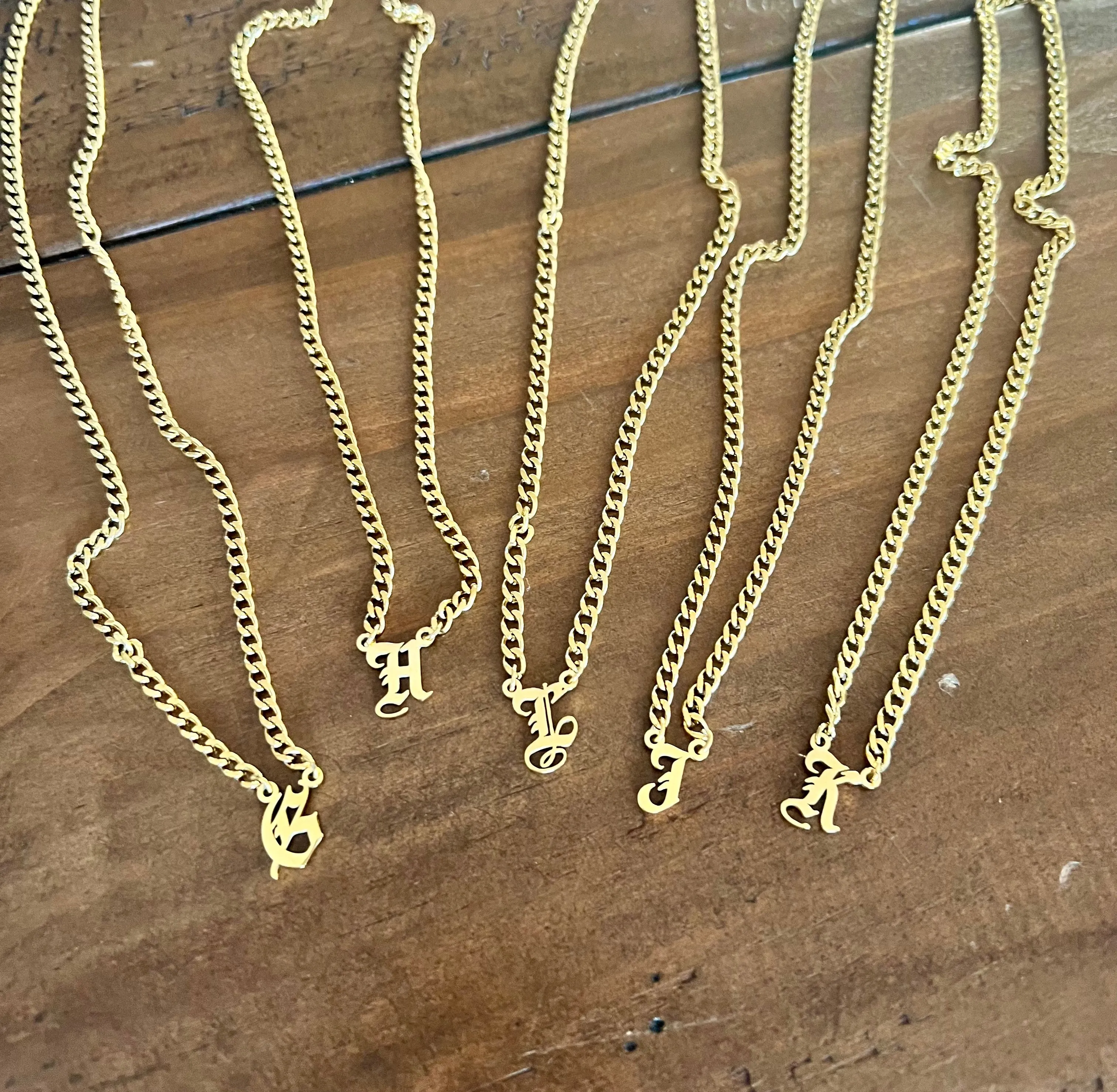 old english initial necklace sold by bubs & sass product image thumbnail 4