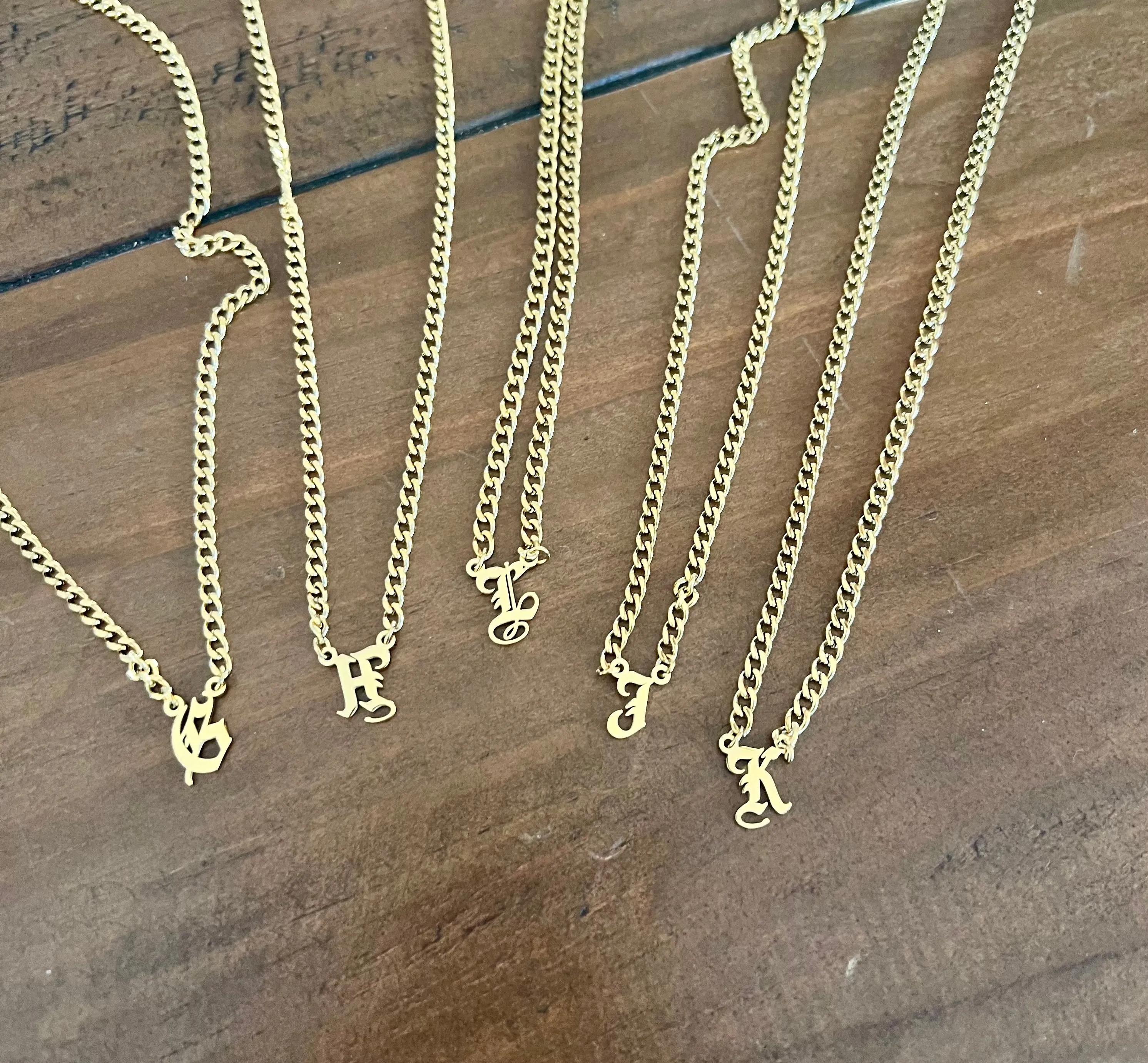 old english initial necklace sold by bubs & sass product image thumbnail 2