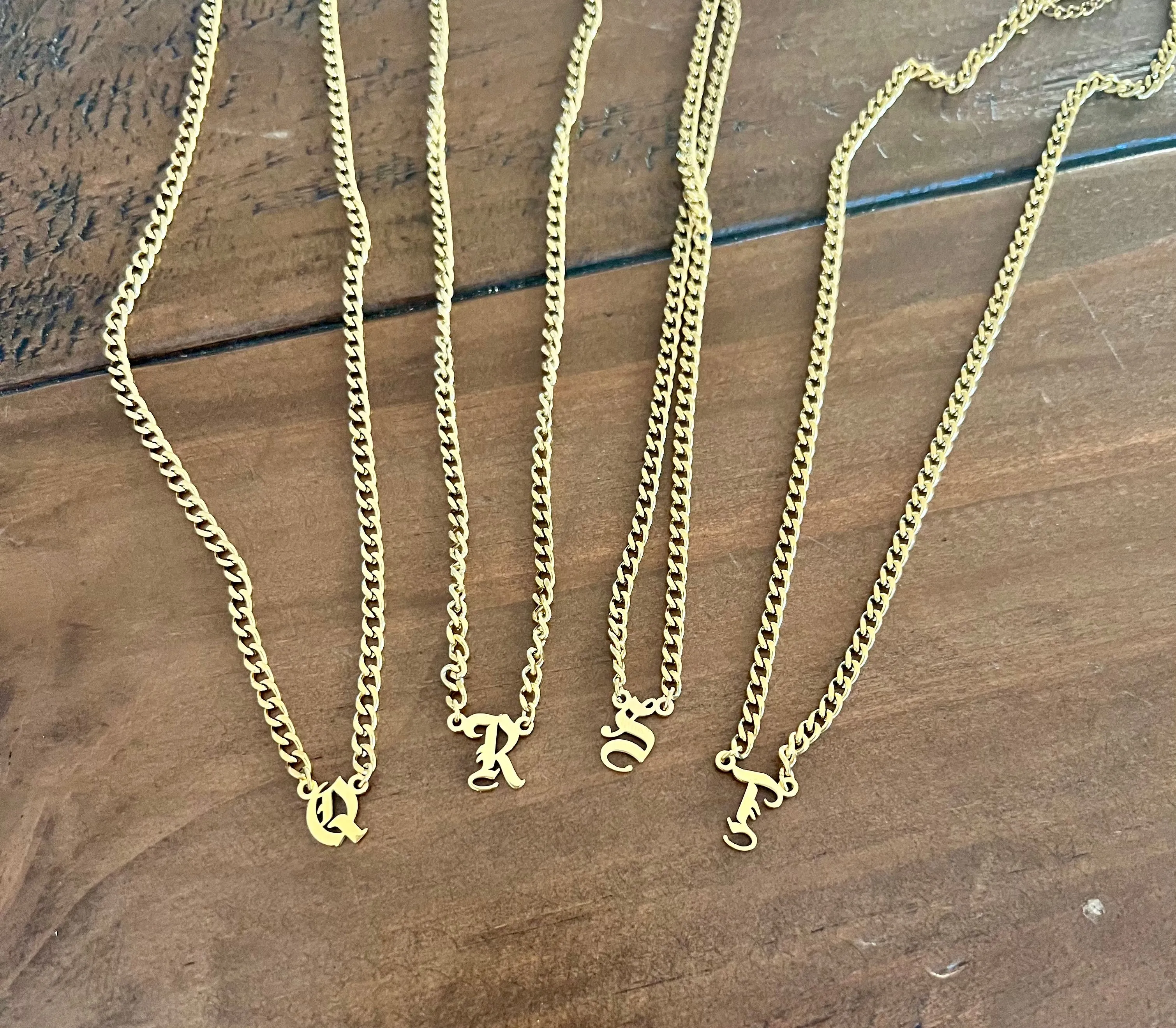 old english initial necklace sold by bubs & sass product image thumbnail 3