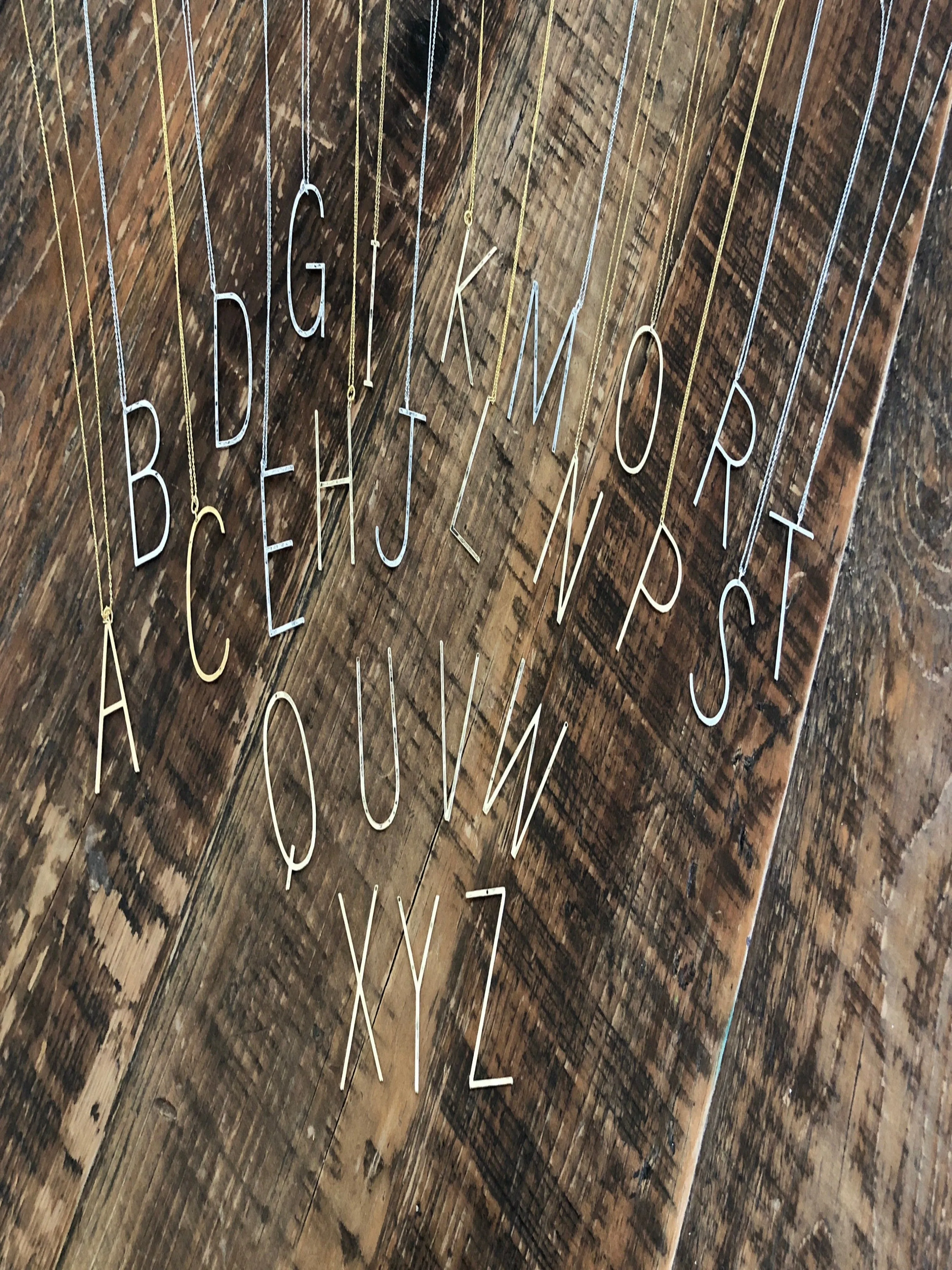 large hammered initial necklace sold by bubs & sass product image thumbnail 3