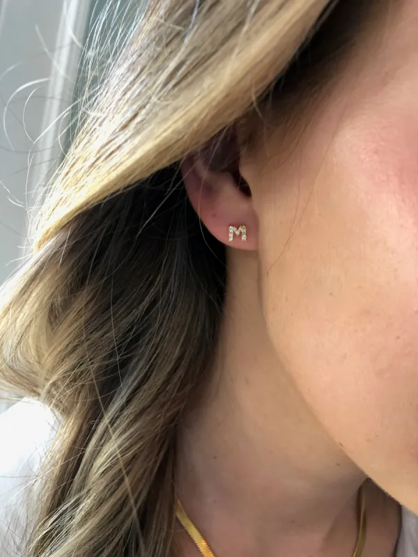 cz initial studs sold by bubs & sass