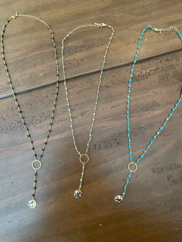 rosary lariat necklace sold by bubs & sass