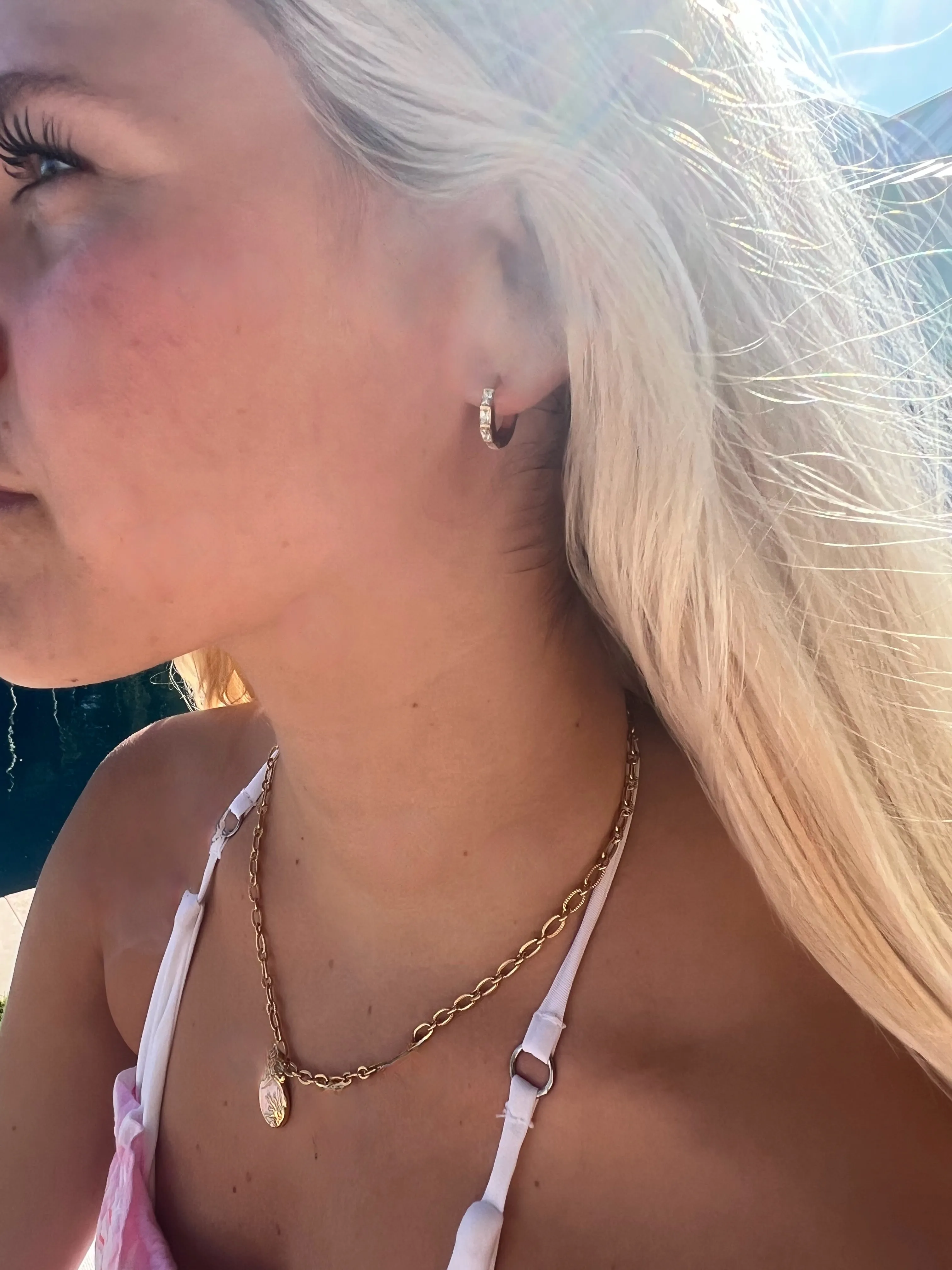 thick cz huggie earrings sold by bubs & sass product image thumbnail 4