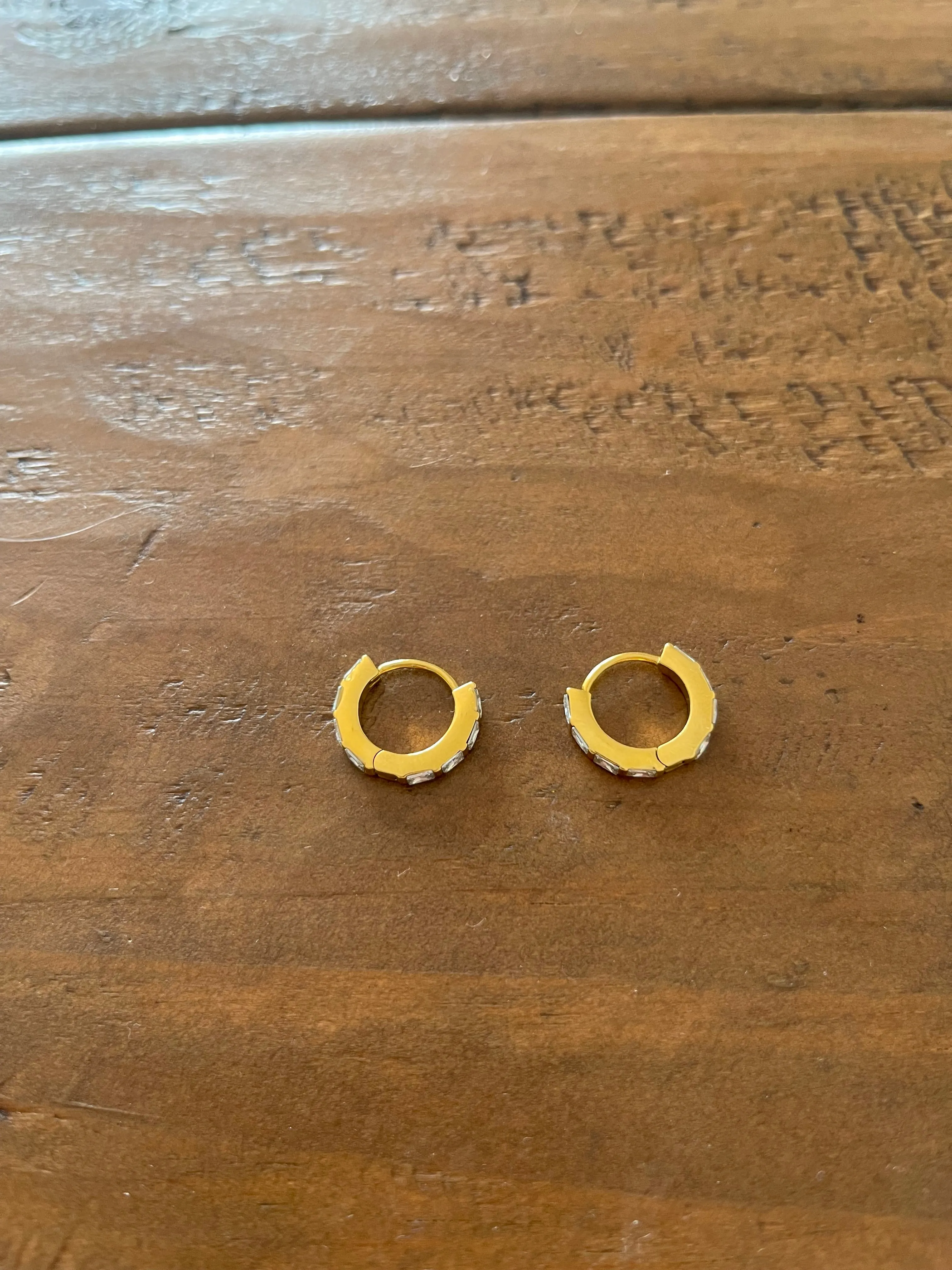 thick cz huggie earrings sold by bubs & sass product image thumbnail 2