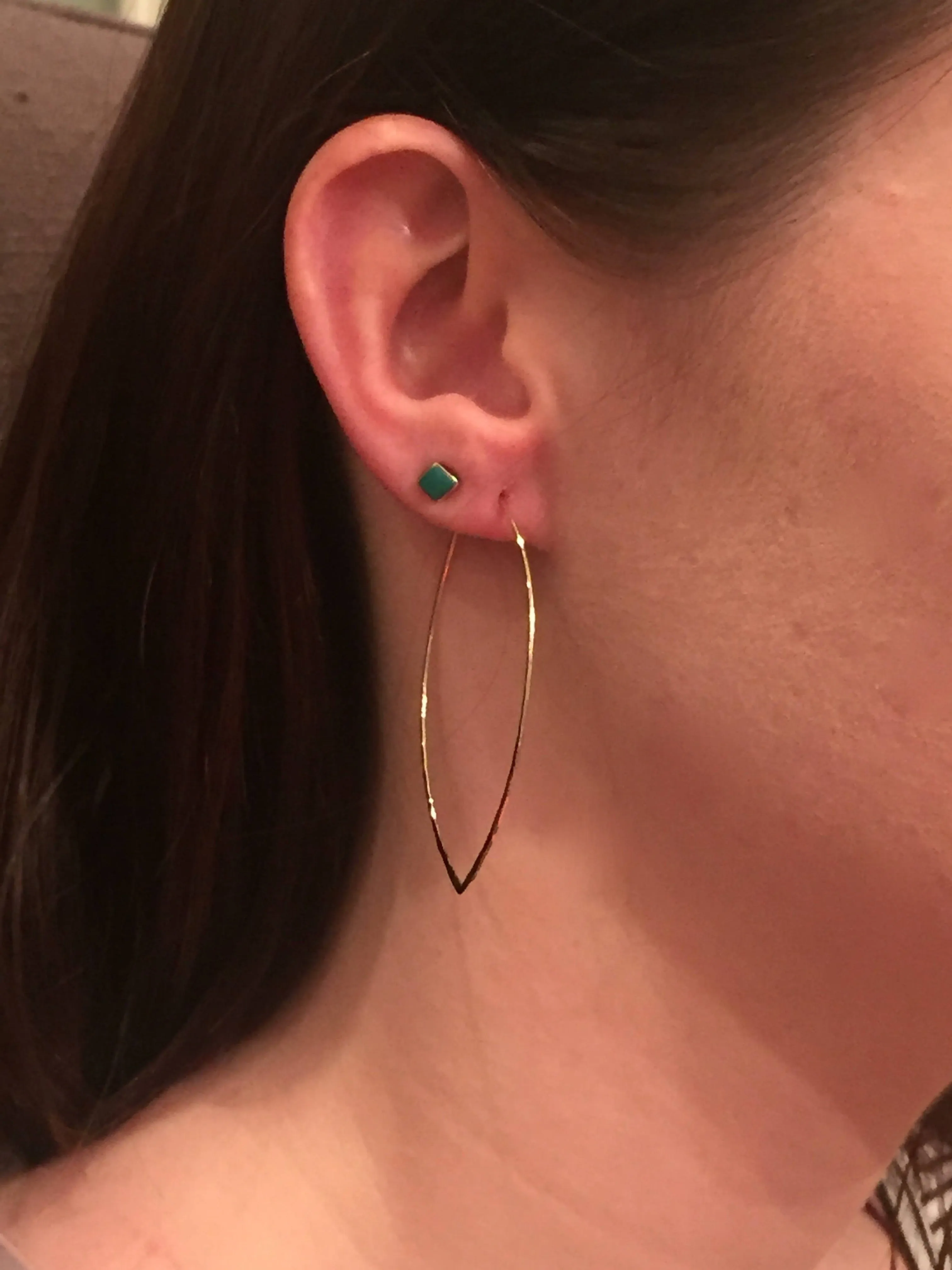 hammered marquis wired earrings sold by bubs & sass product image thumbnail 2