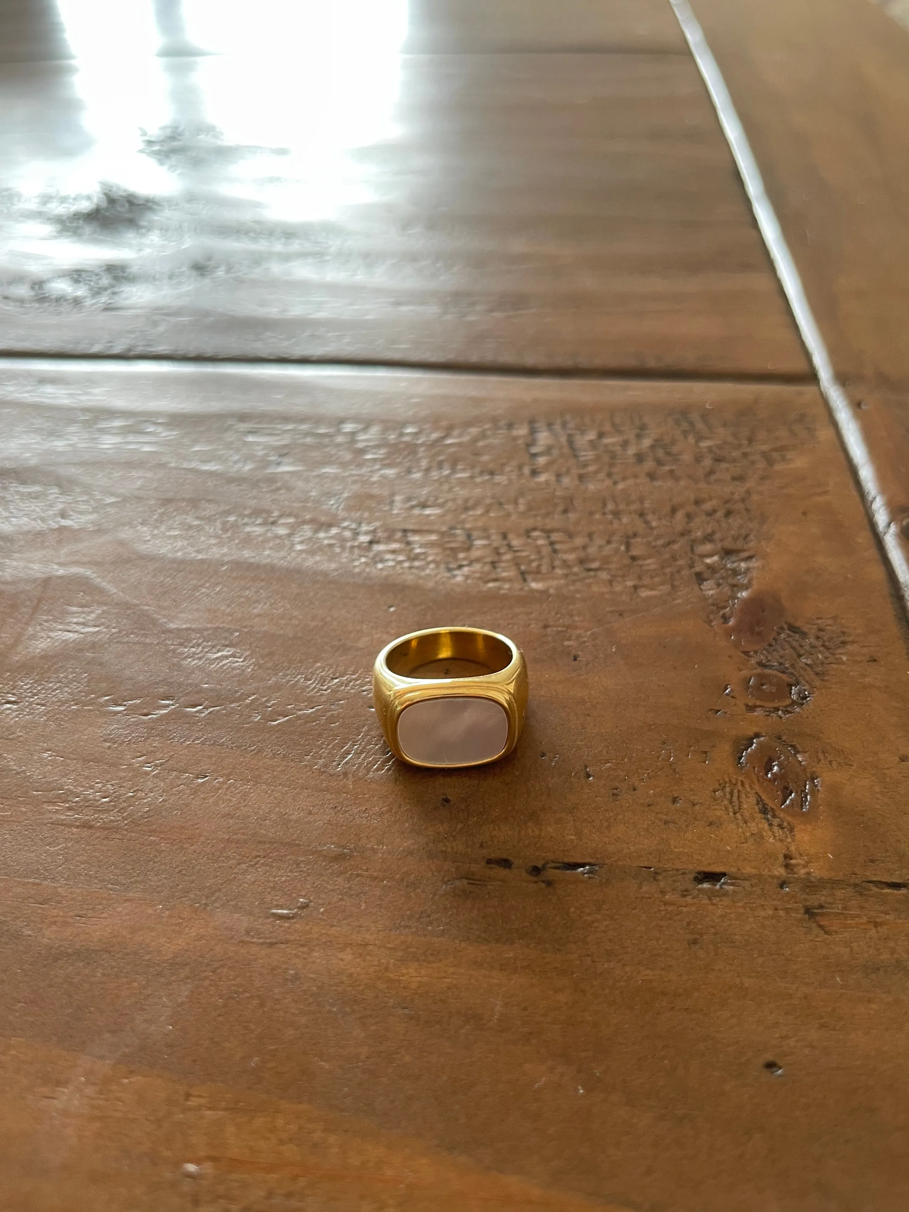 chunky square pearl ring sold by bubs & sass product image thumbnail 2