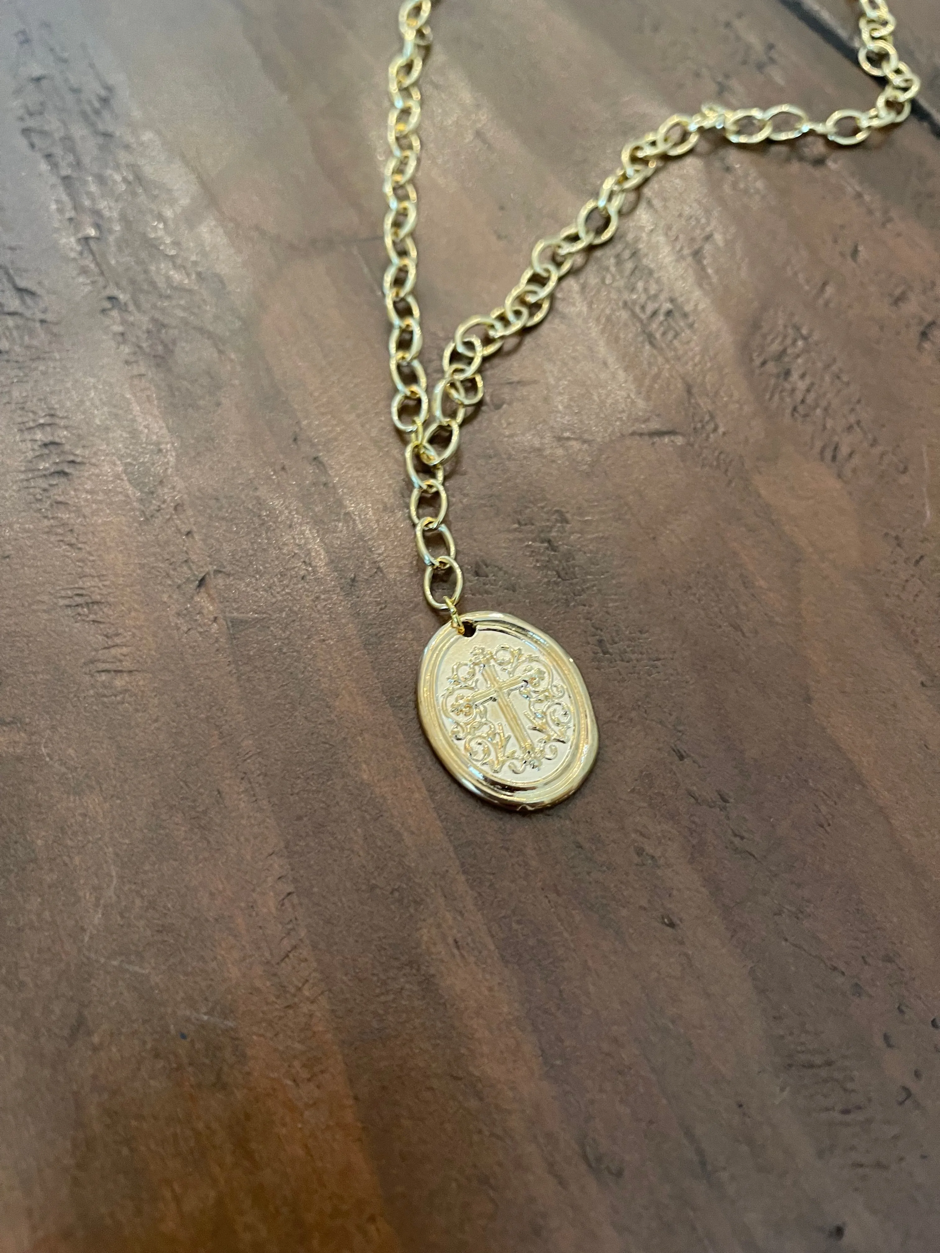 chunky cross coin pendant sold by bubs & sass product image thumbnail 3