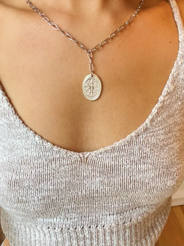 chunky cross coin pendant sold by bubs & sass