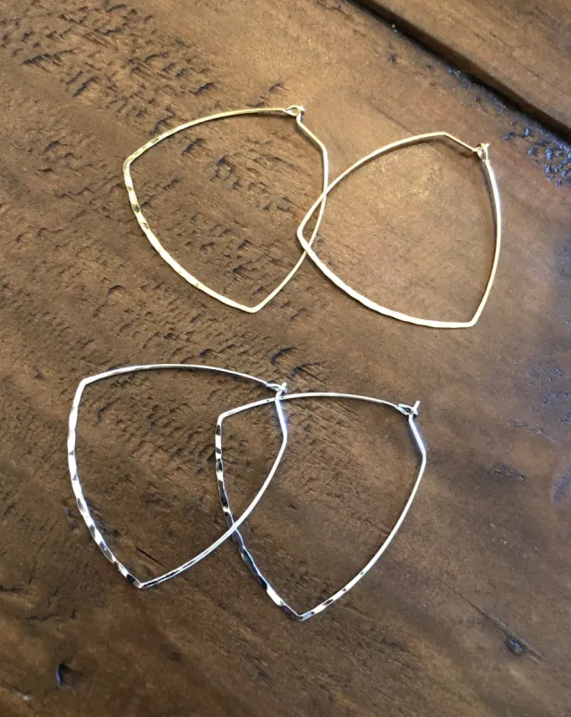 triangle hoop earrings sold by bubs & sass