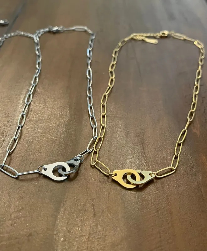 handcuff paperclip necklace sold by bubs & sass
