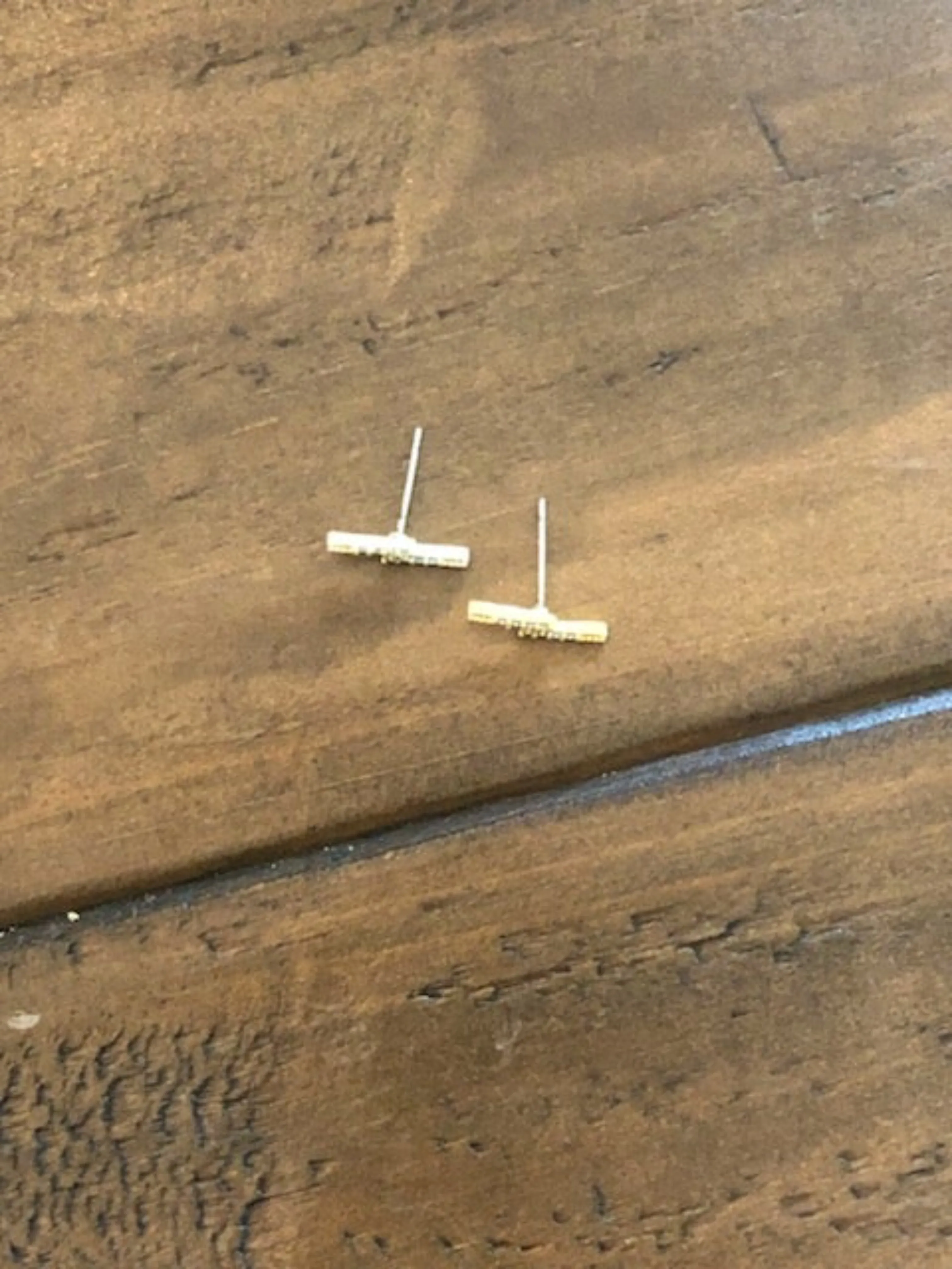 cz lightning bolt/horseshoe stud earrings sold by bubs & sass product image thumbnail 4