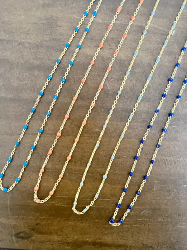 gold chain beaded necklace sold by bubs & sass