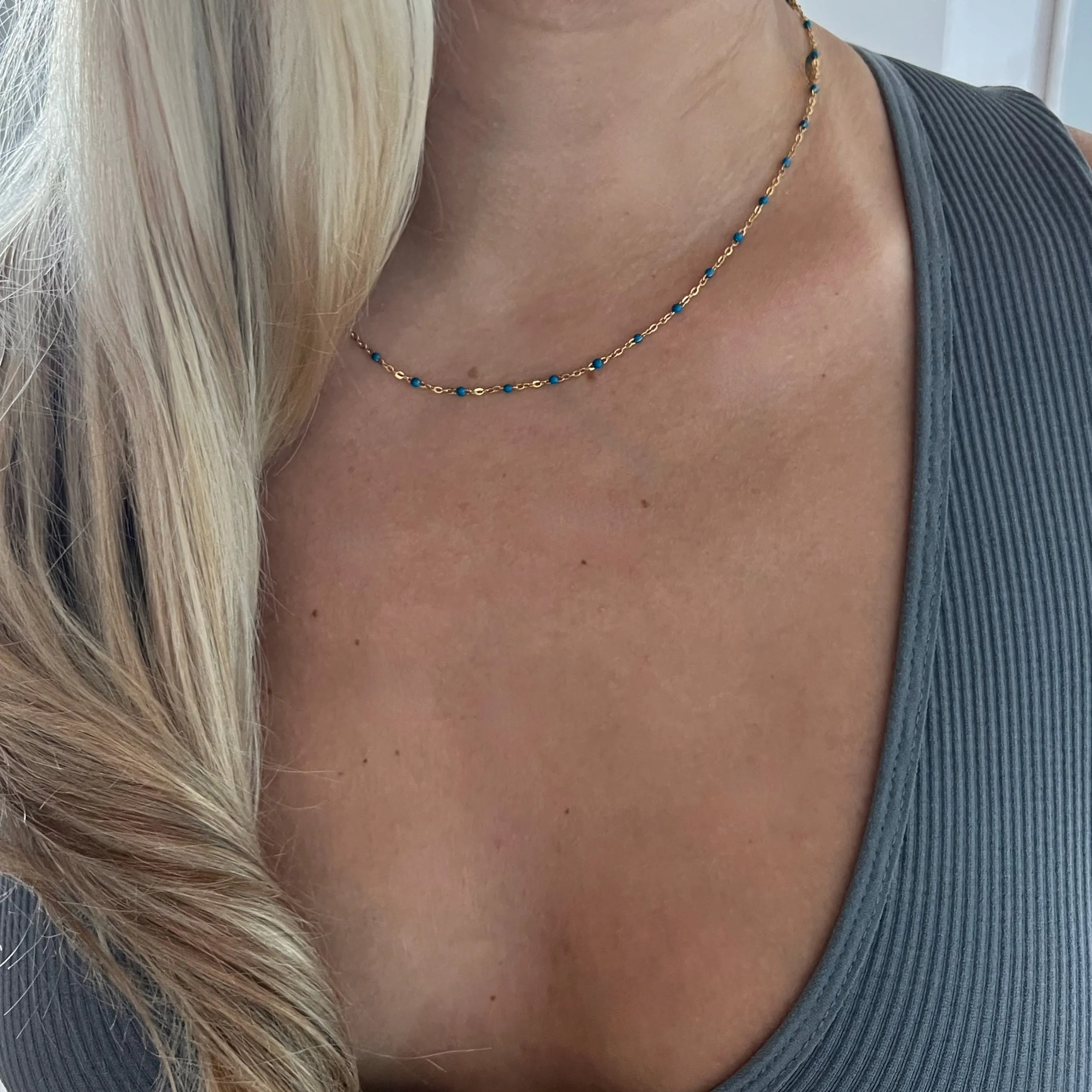 gold chain beaded necklace sold by bubs & sass product image thumbnail 3