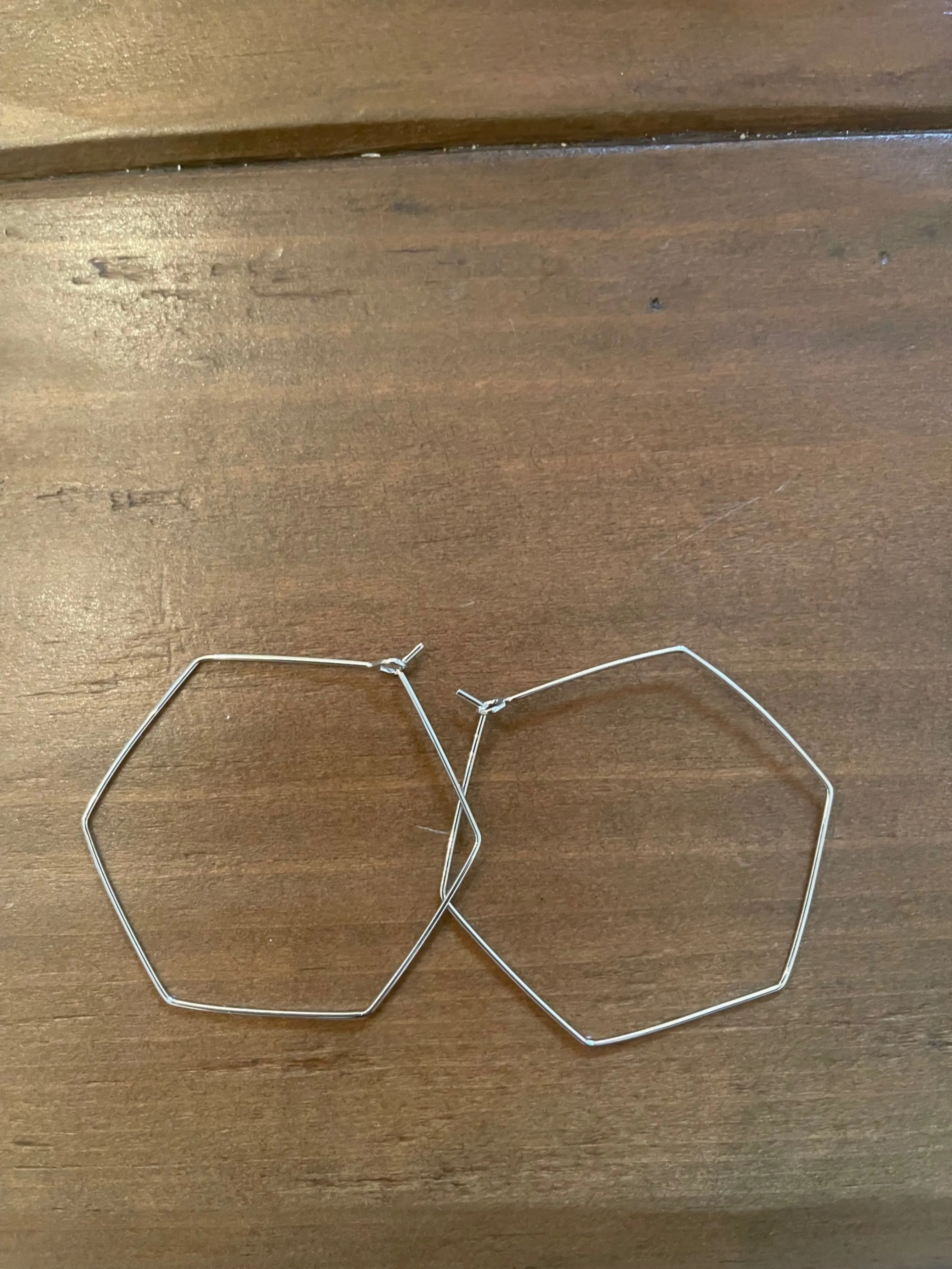 large geometric hexagon hoop earrings sold by bubs & sass product image thumbnail 3
