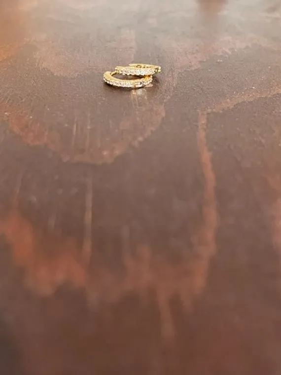 cz huggie hoop earrings sold by bubs & sass product image thumbnail 3