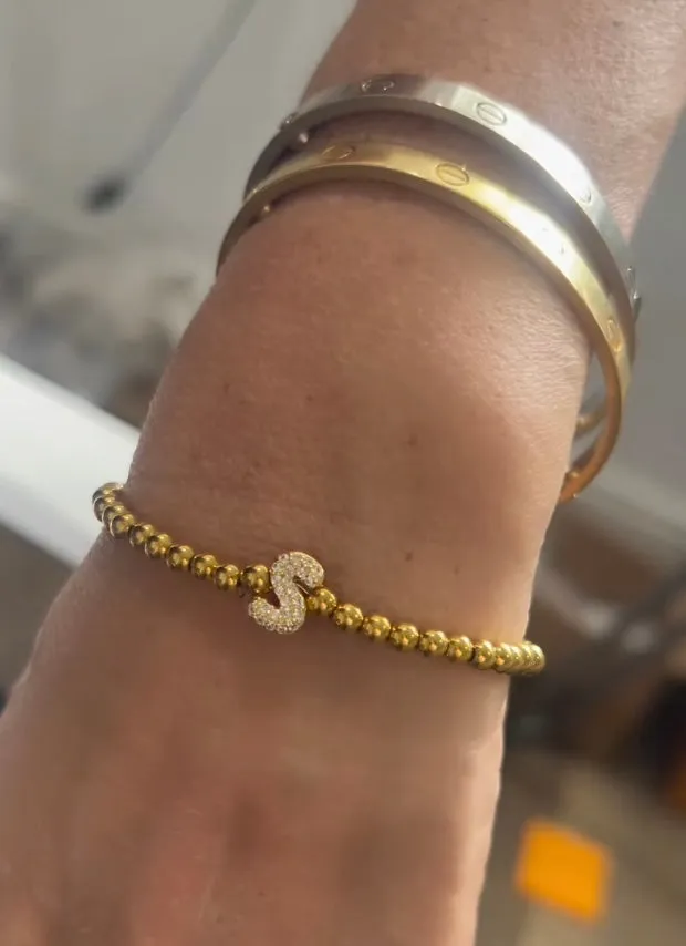 waterproof beaded initial bracelets sold by bubs & sass product image thumbnail 2
