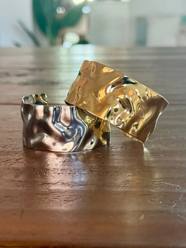 large hammered cuff sold by bubs & sass