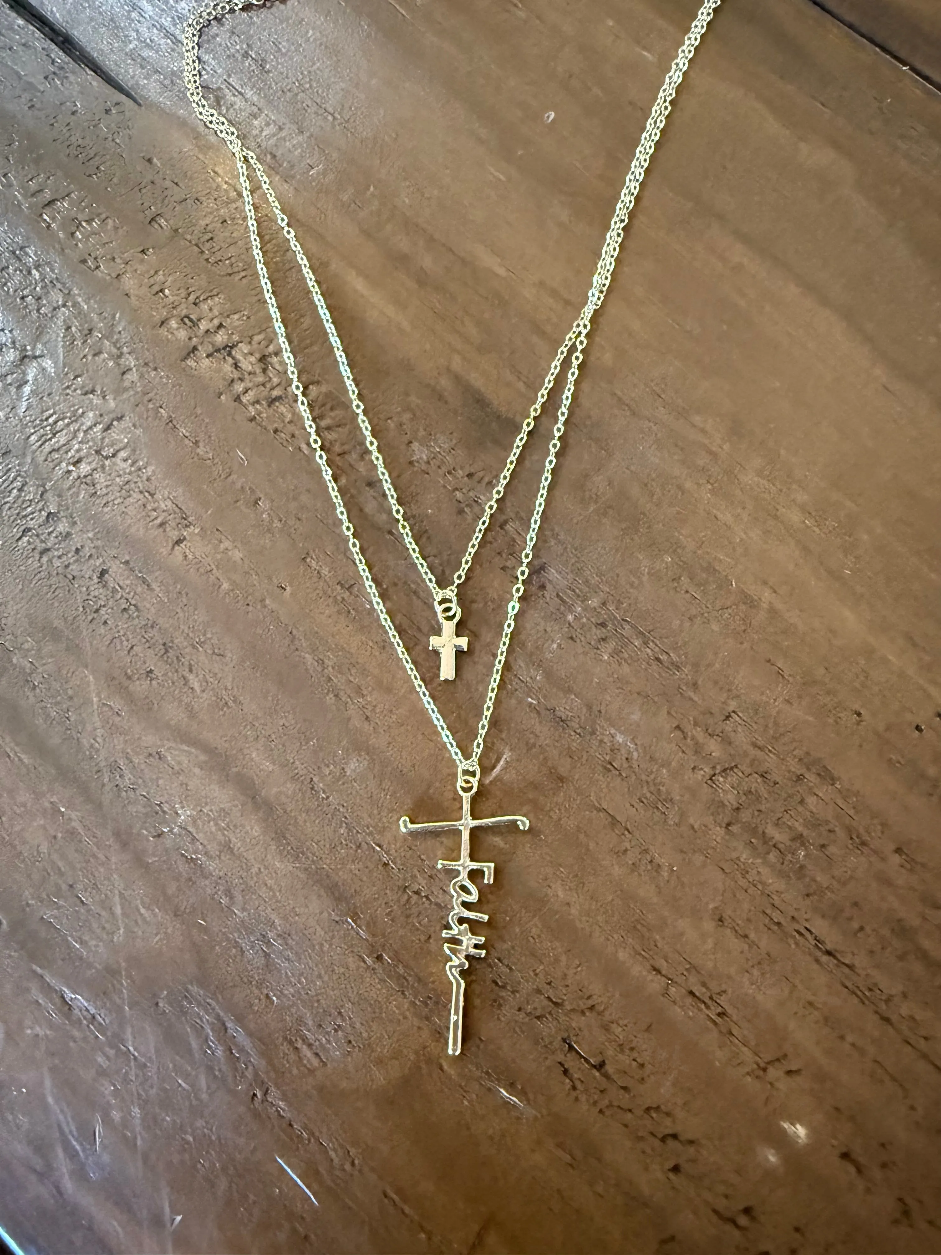 double cross faith necklace sold by bubs & sass product image thumbnail 2