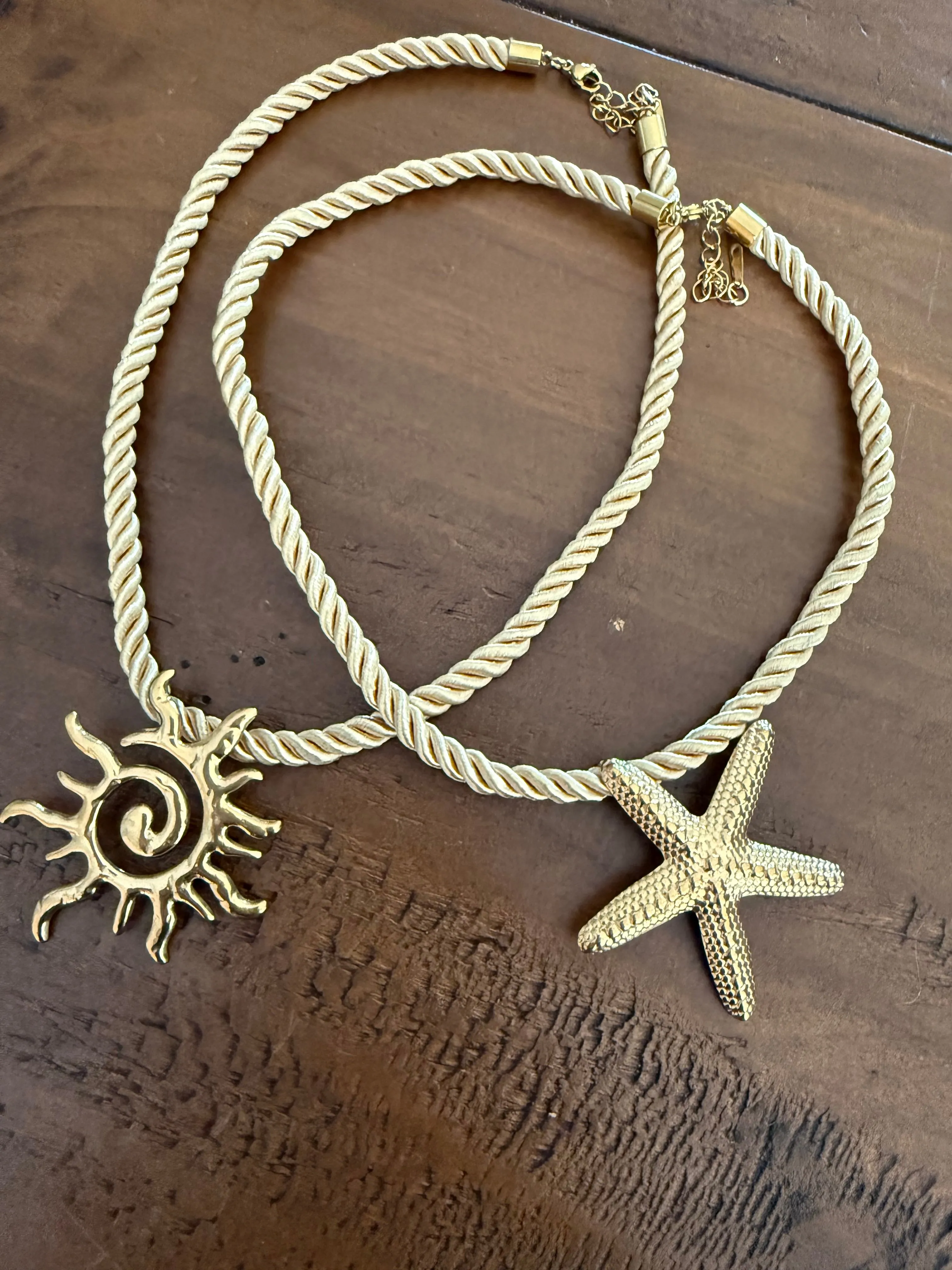 chunky sun and starfish pendants sold by bubs & sass