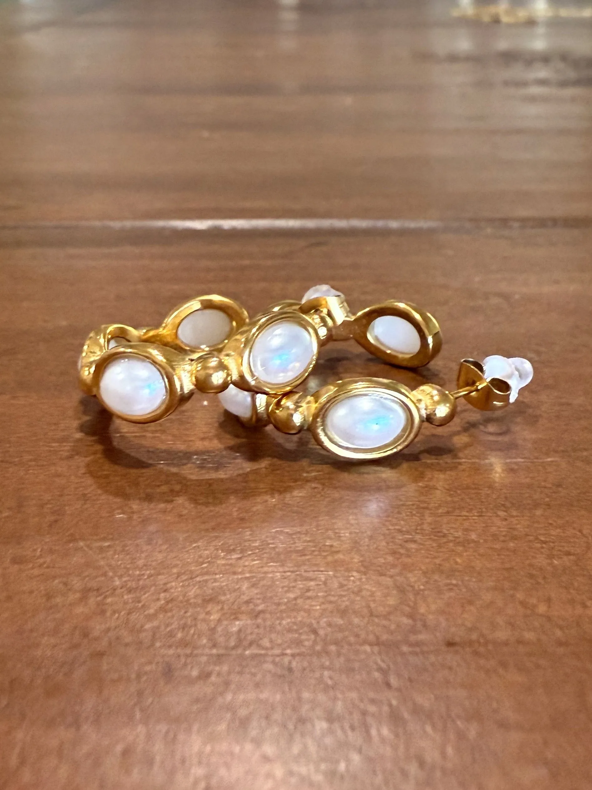 waterproof pearl hoops sold by bubs & sass
