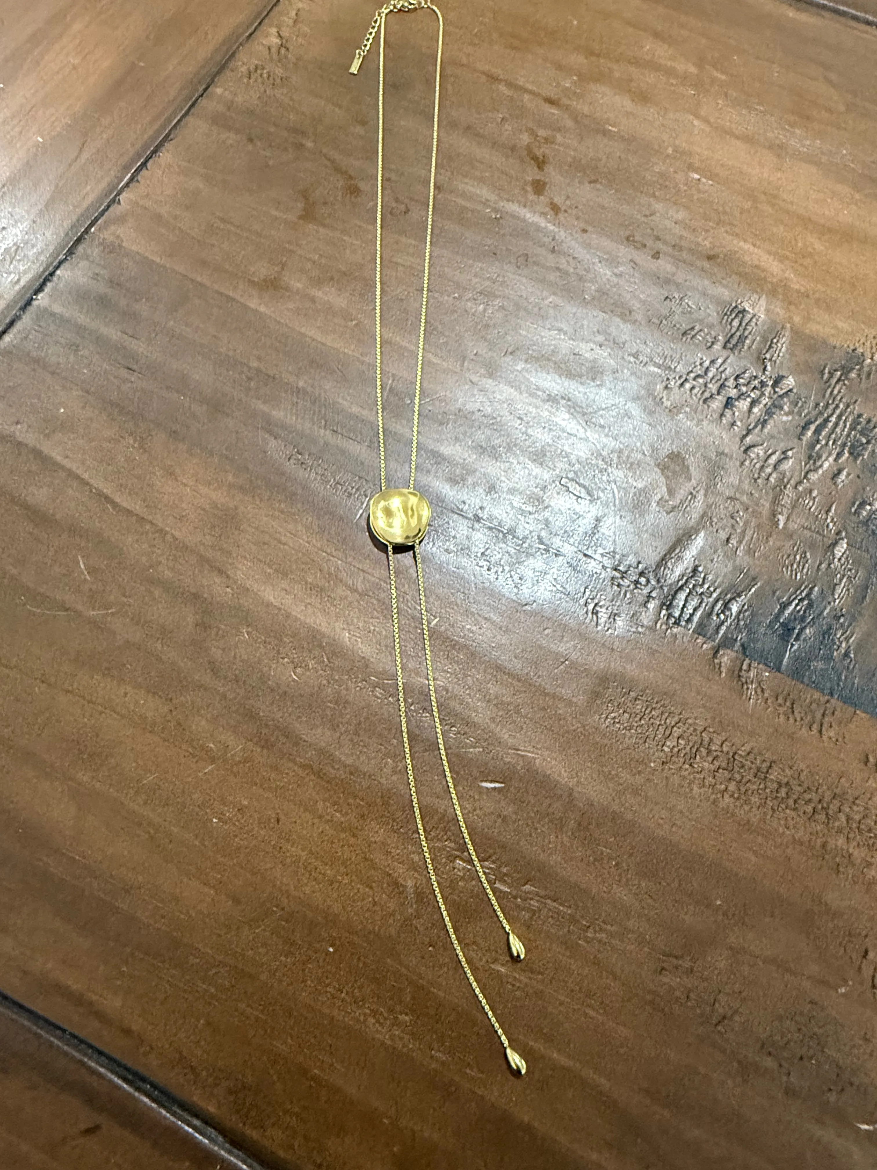 gold disc drop lariat sold by bubs & sass product image thumbnail 2