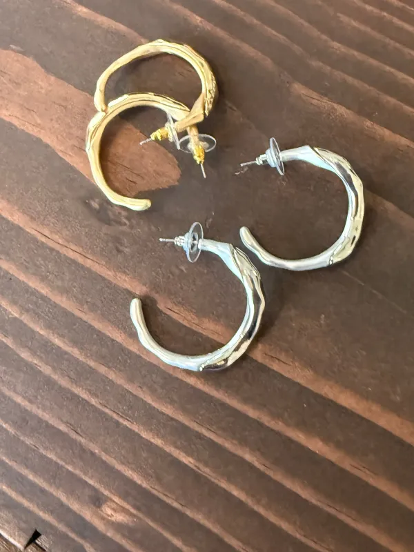 wavy hoop earrings made by bubs & sass