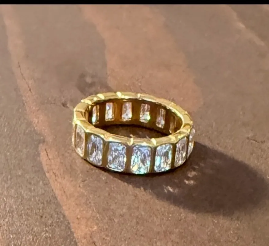 waterproof bezel set cz ring made by bubs & sass