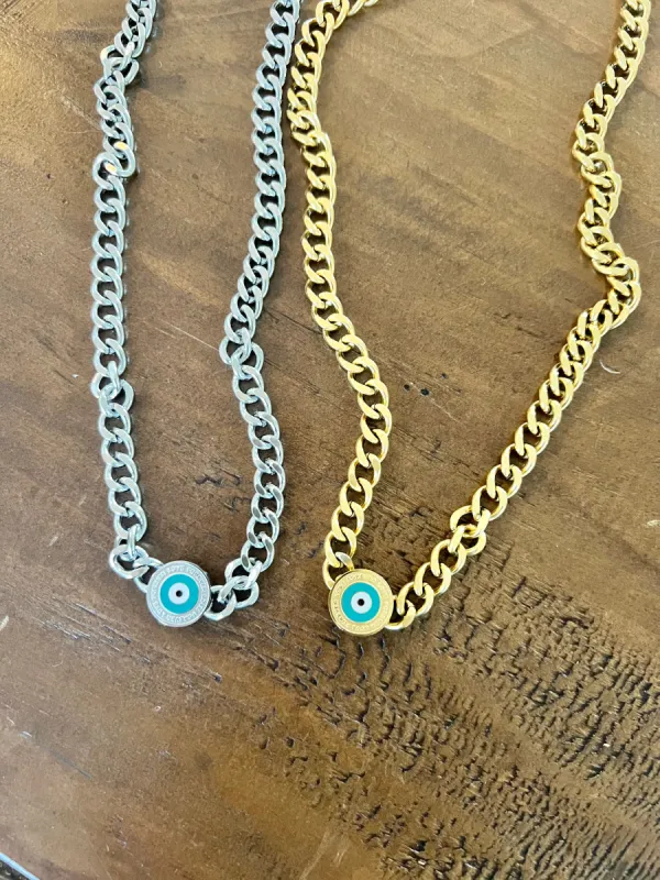 evil eye cuban chain sold by bubs & sass