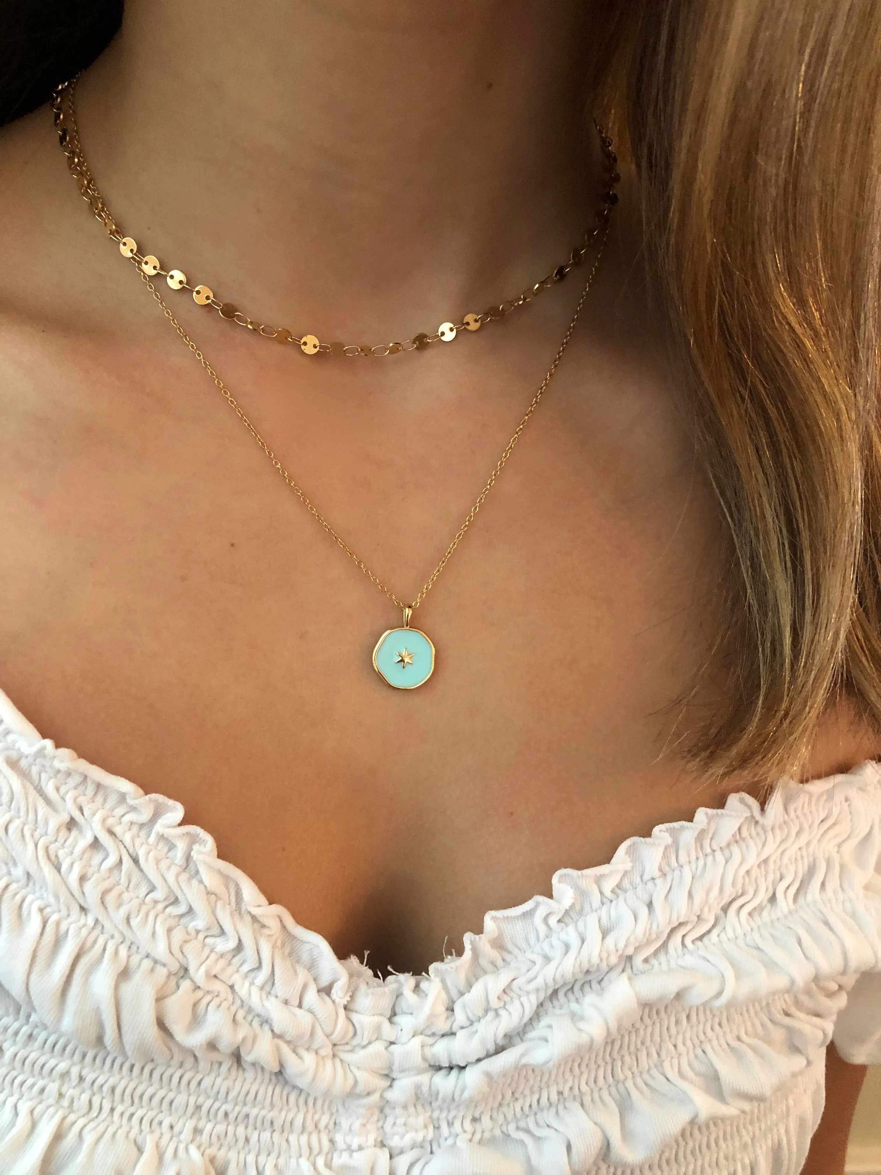 tiny gold disc choker necklace sold by bubs & sass product image thumbnail 2