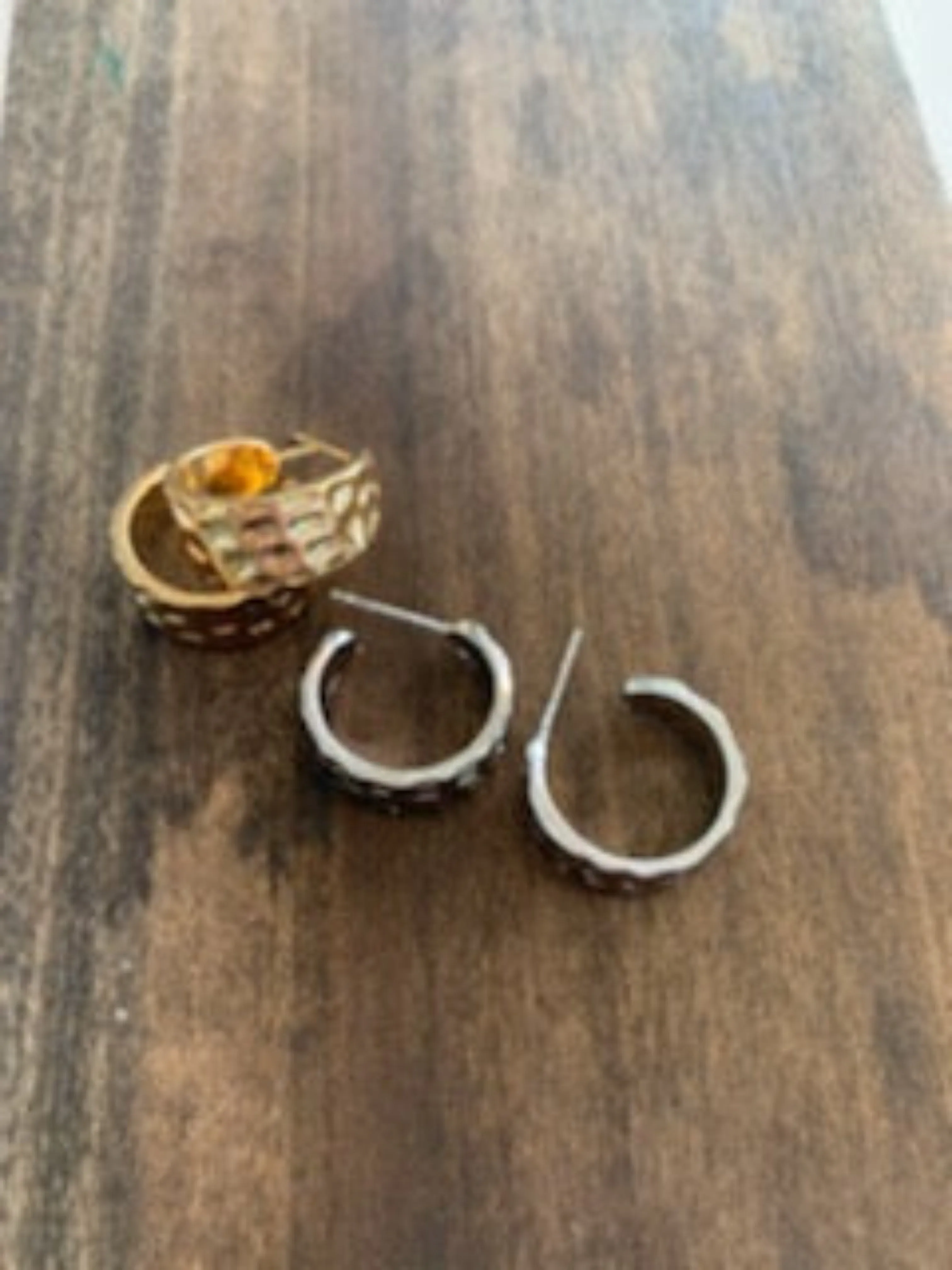 chunky hammered hoops sold by bubs & sass product image thumbnail 2