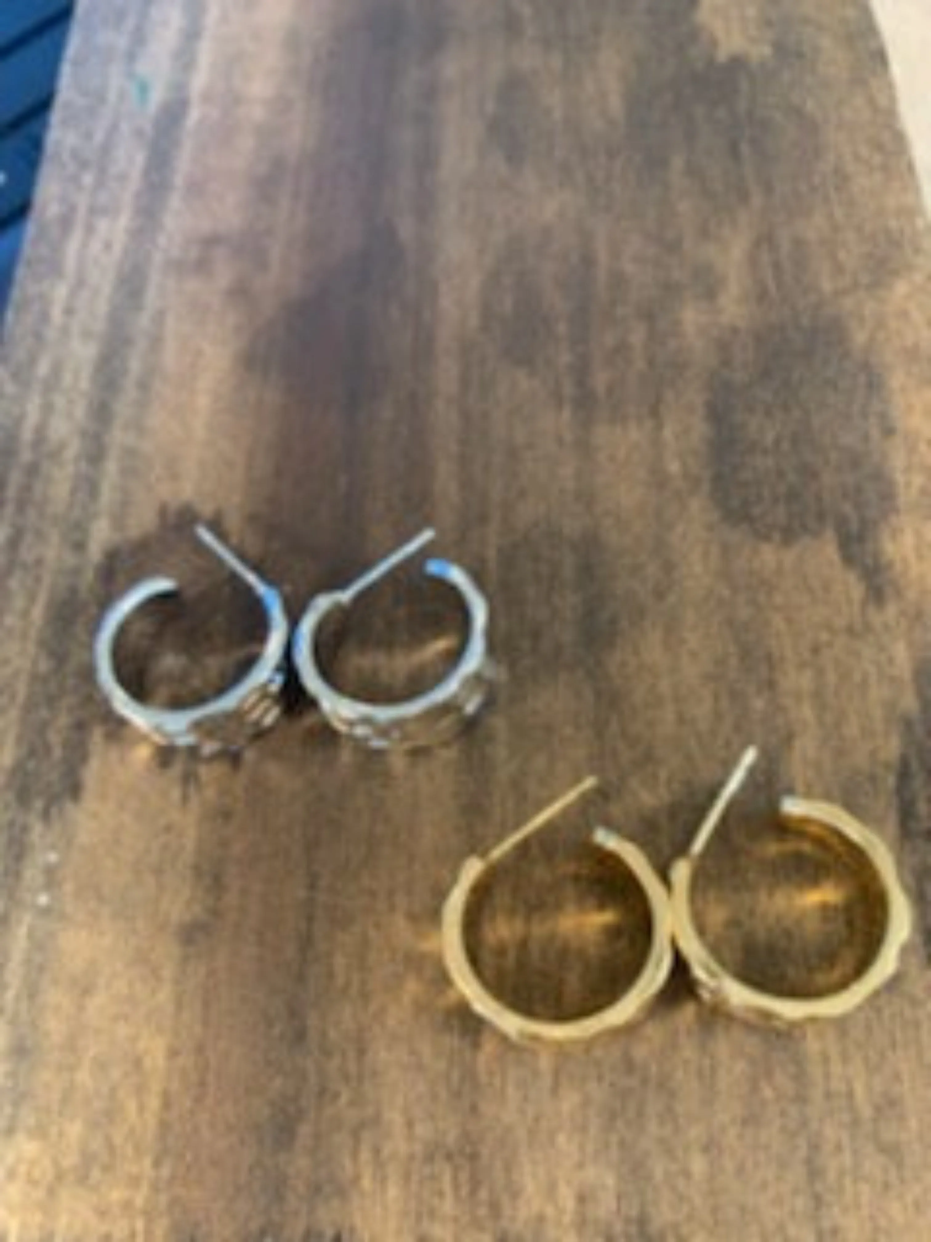 chunky hammered hoops sold by bubs & sass product image thumbnail 3