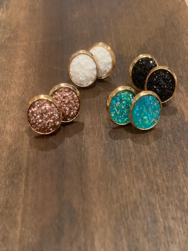 druzy stud earrings sold by bubs & sass