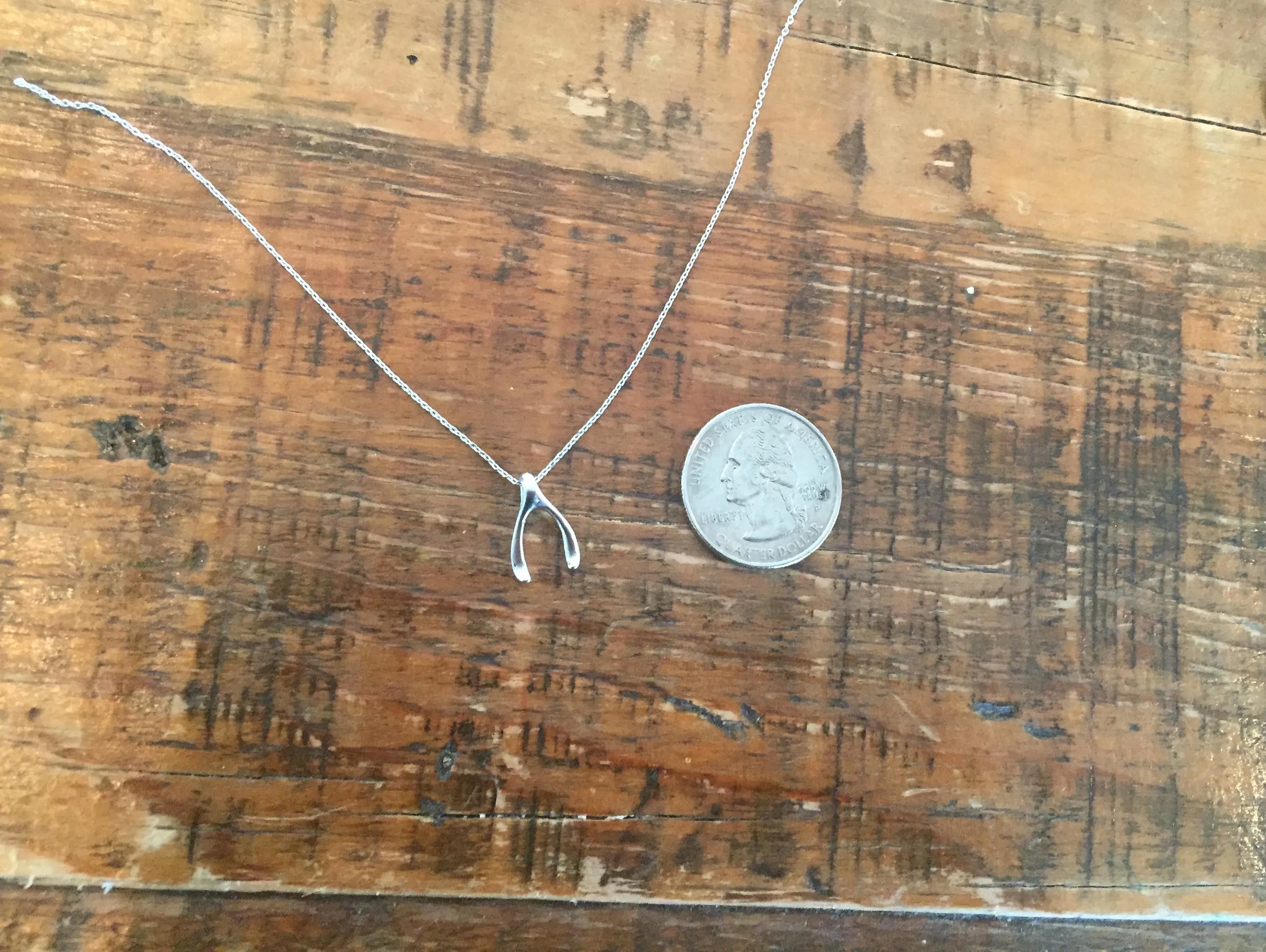 tiny wishbone pendant necklace sold by bubs & sass product image thumbnail 3