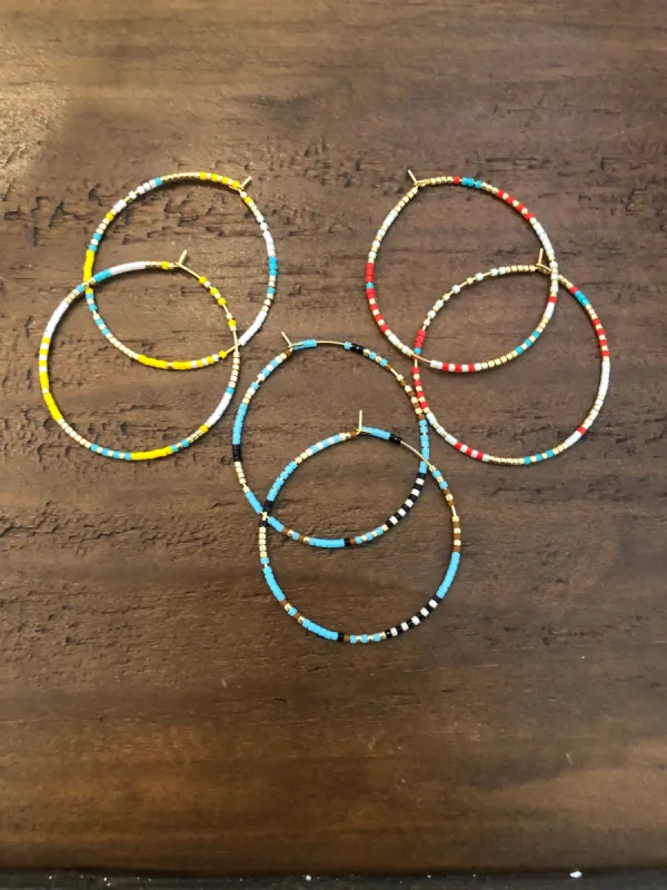 miyuki seed bead hoops sold by bubs & sass