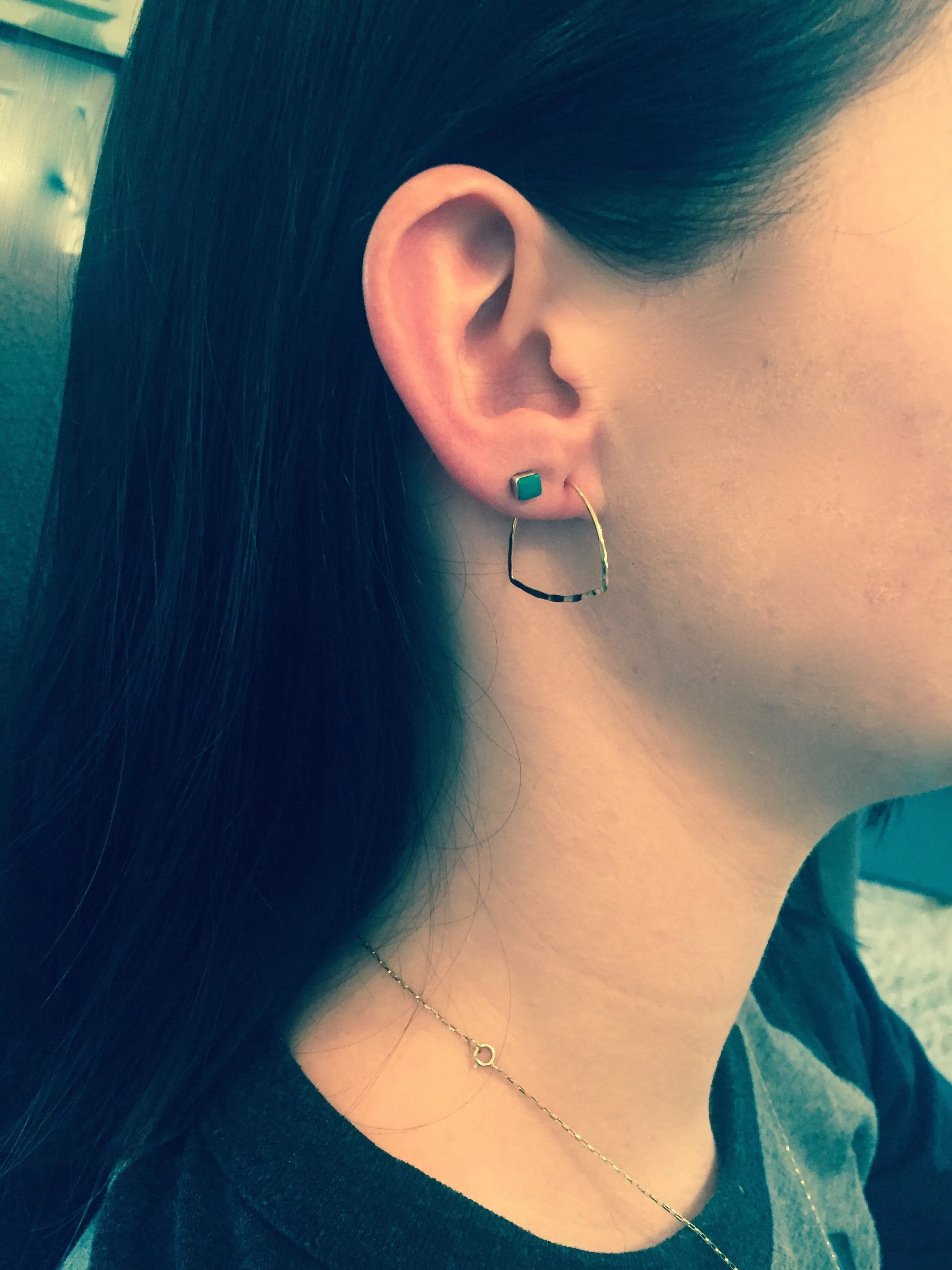 tiny triangle hoop earrings sold by bubs & sass product image thumbnail 4